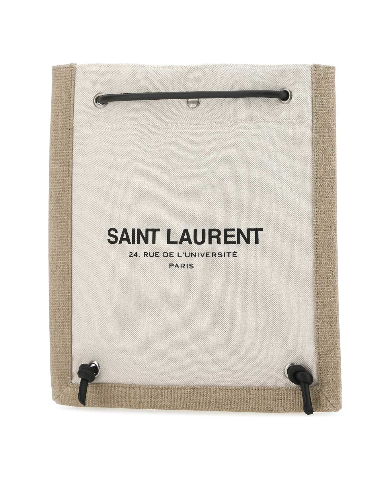 Saint Laurent Two-tone Canvas Universitã© Crossbody Bag - 9054