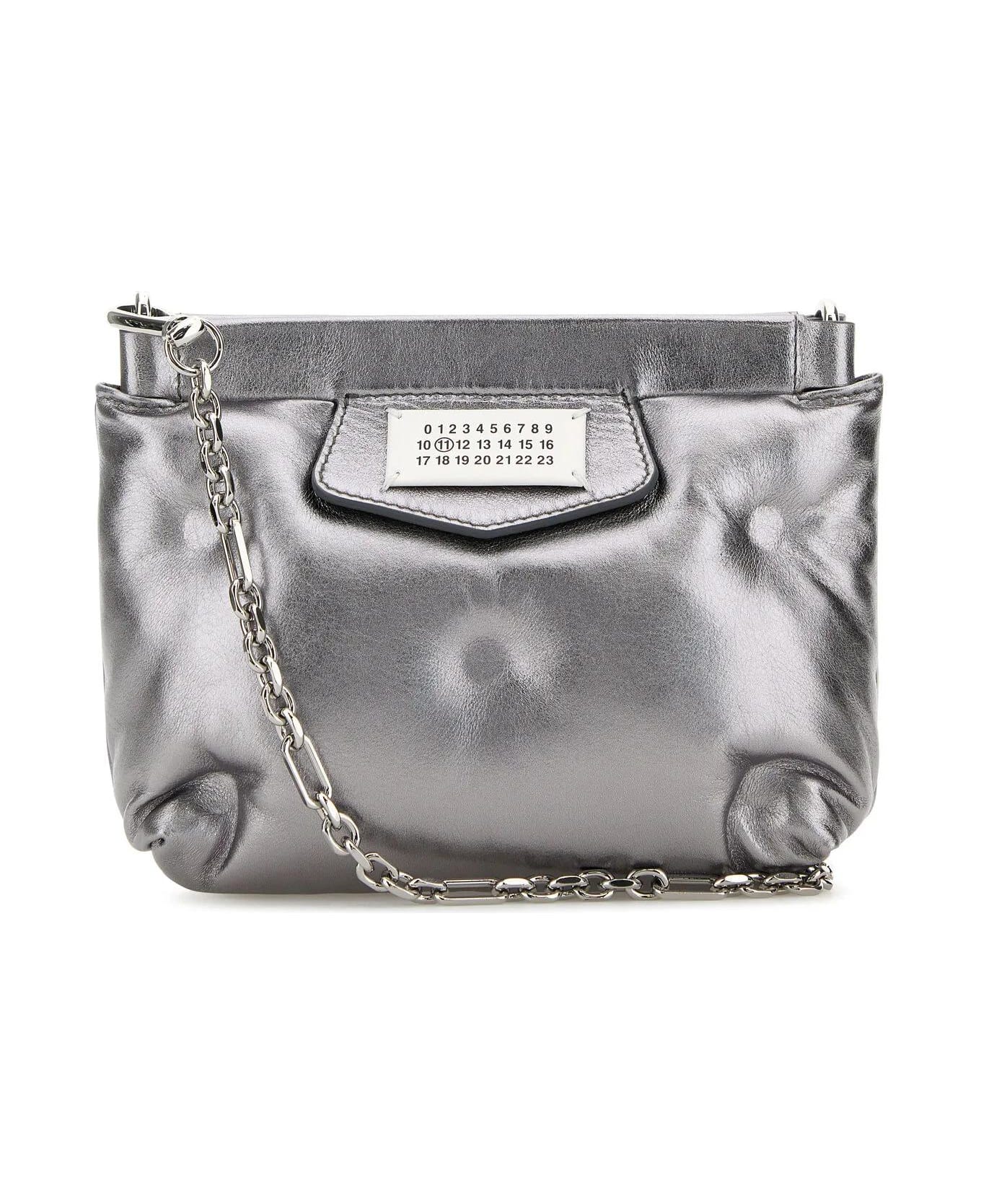 Maison Margiela Silver Nappa Leather Mini Slam Red Carpet Clutch - Argento