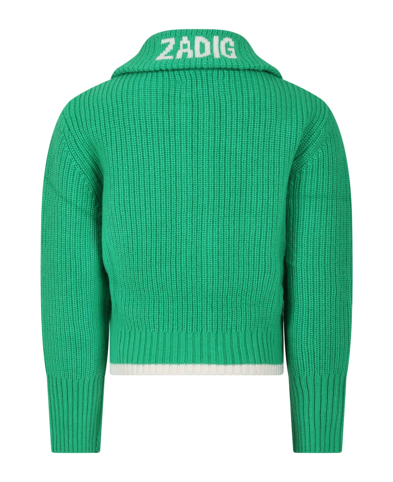 Zadig & Voltaire Green Cardigan For Girl - Green ニットウェア＆スウェットシャツ