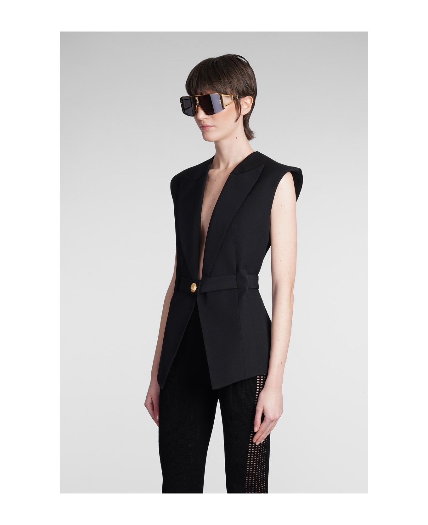 Balmain Vest In Black Wool | italist
