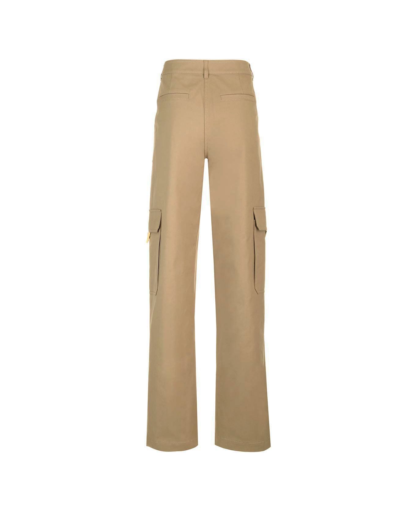 Valentino Cargo Pants In Stretch Canvas - Beige