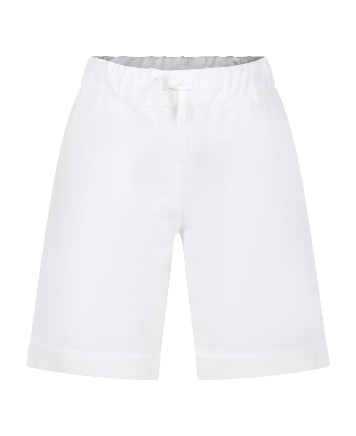 Dondup White Shorts For Boy With Logo - White ボトムス