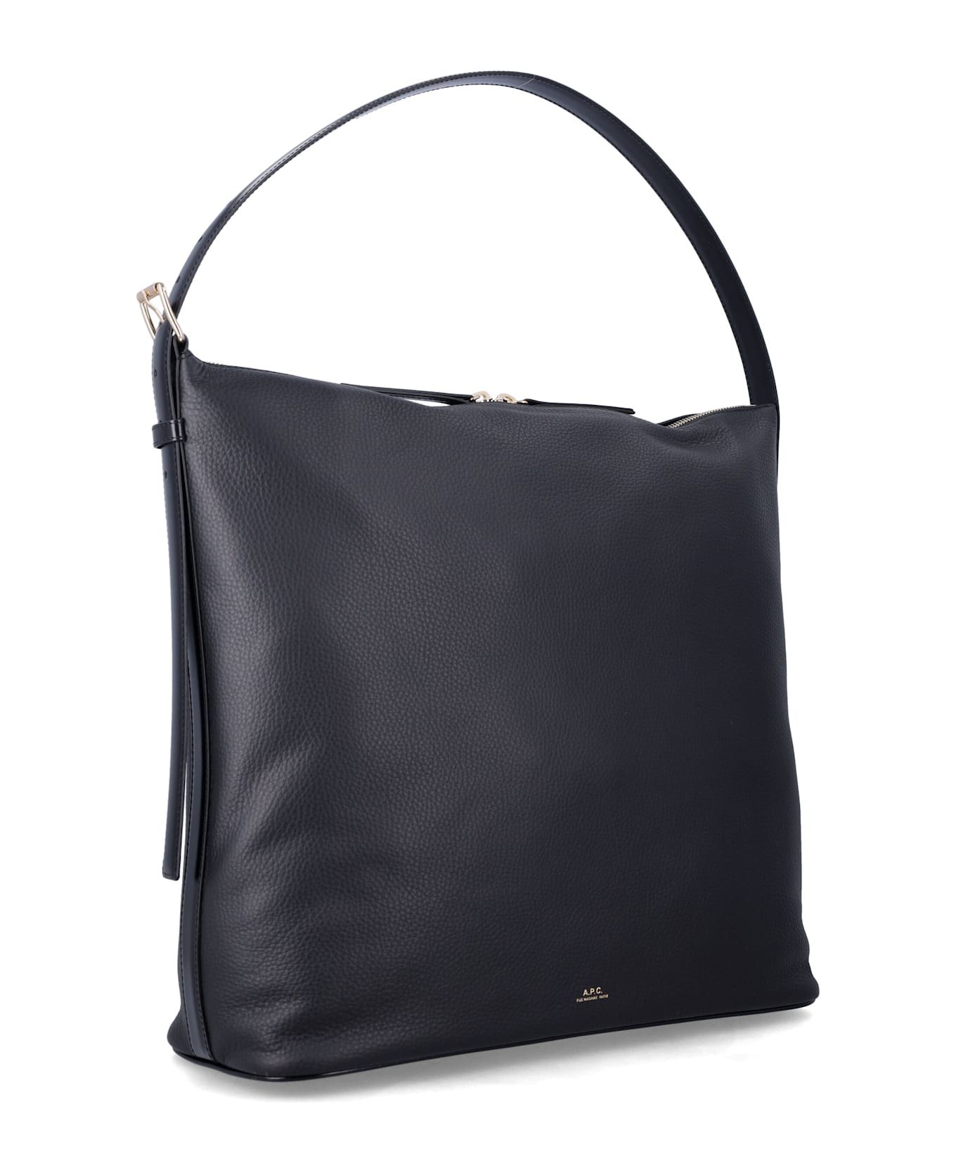 A.P.C. Vera Maxi Smooth Leather Bag - BLACK