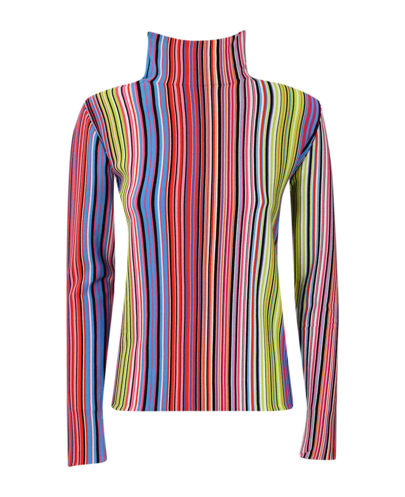 Liviana Conti Striped Viscose Sweater - Riga multicolor