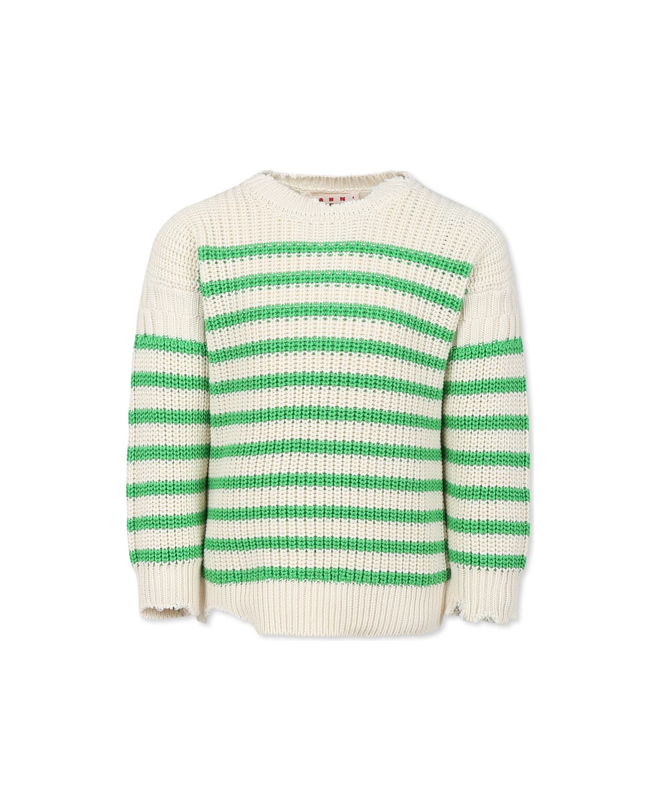 Marni Ivory Sweater For Kids With Logo - Ivory