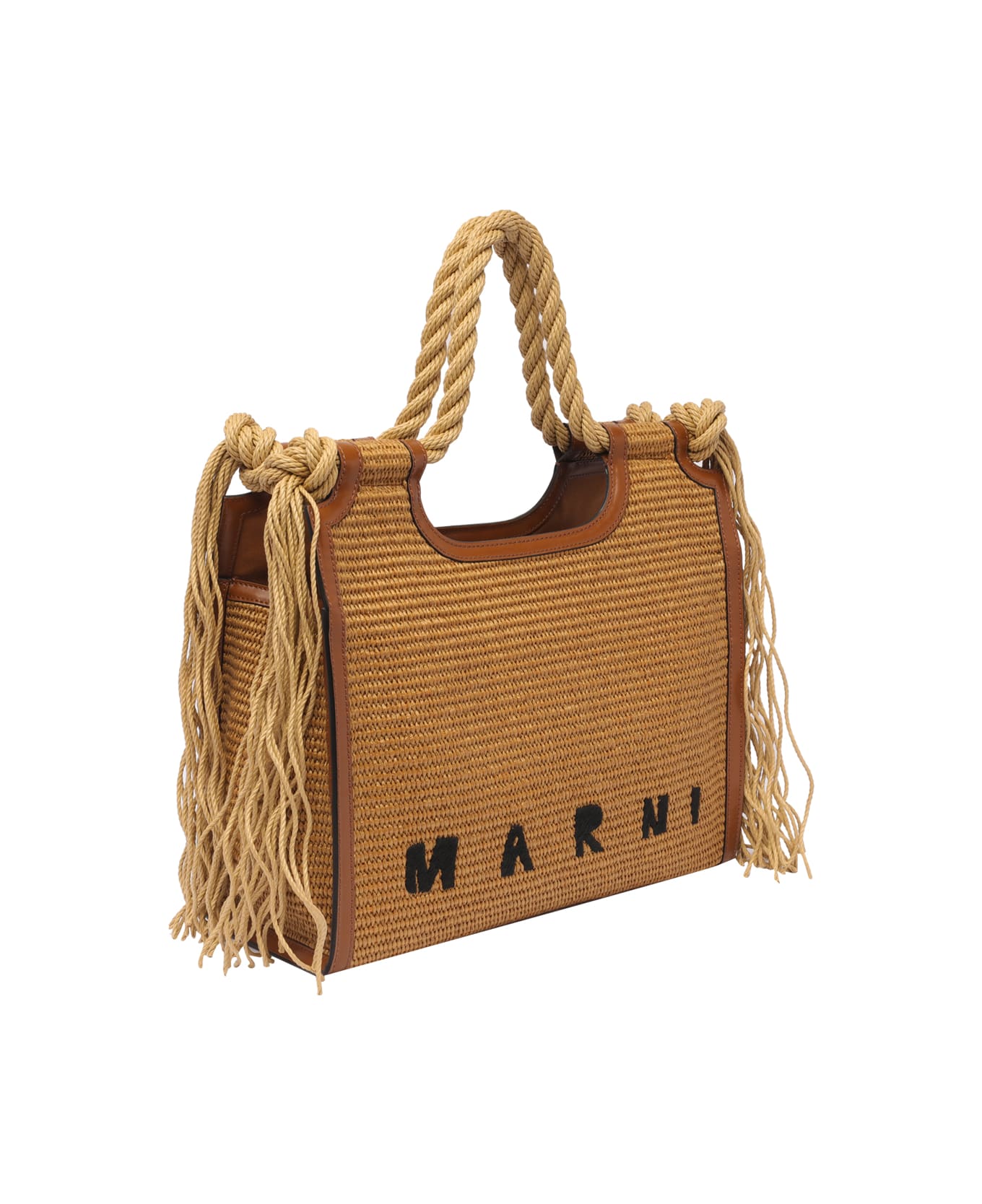 Marni Marcel Summer Logo Handbag - BROWN