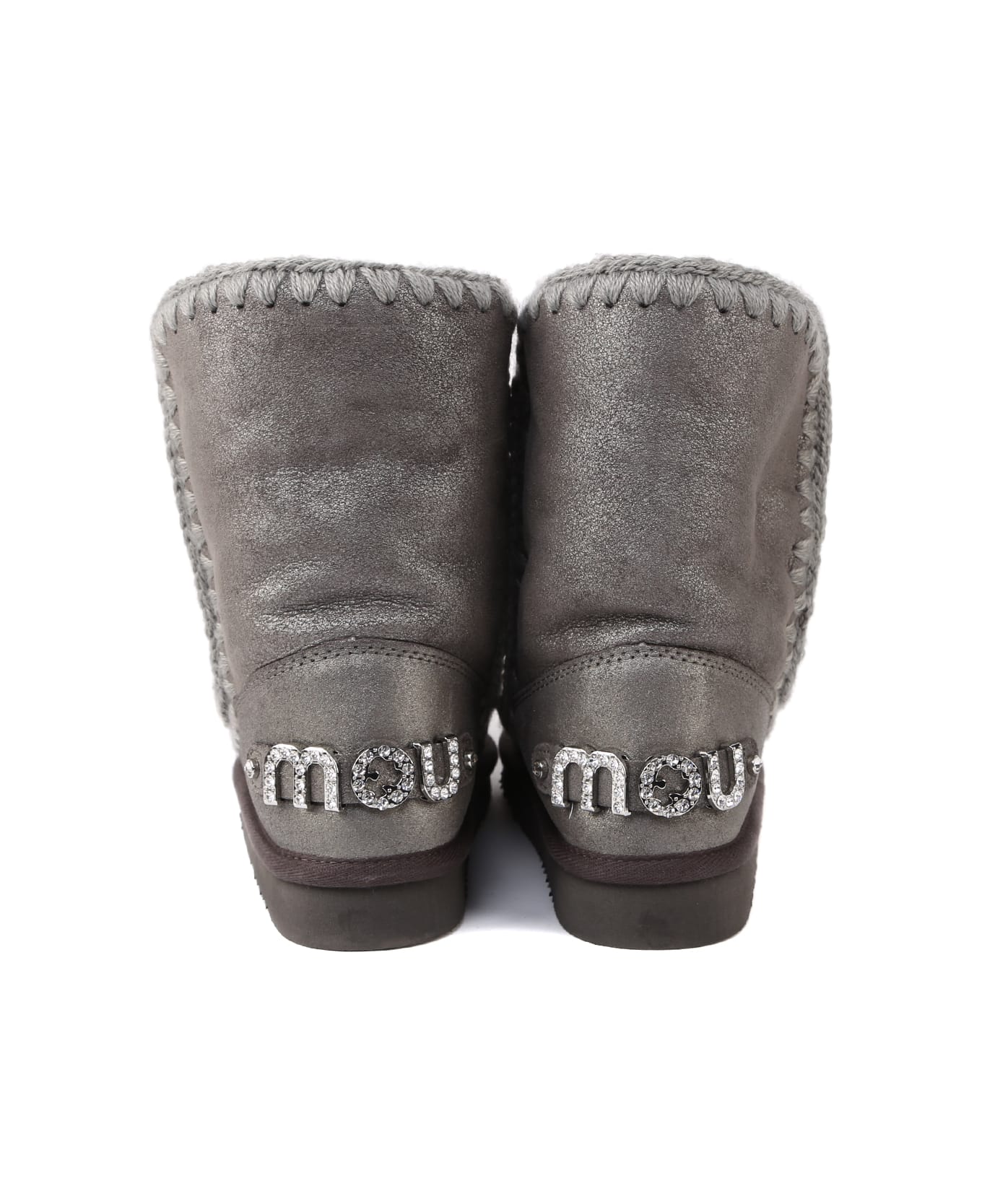 Mou Eskimo 24 Rhinestones Logo Boots - Grey