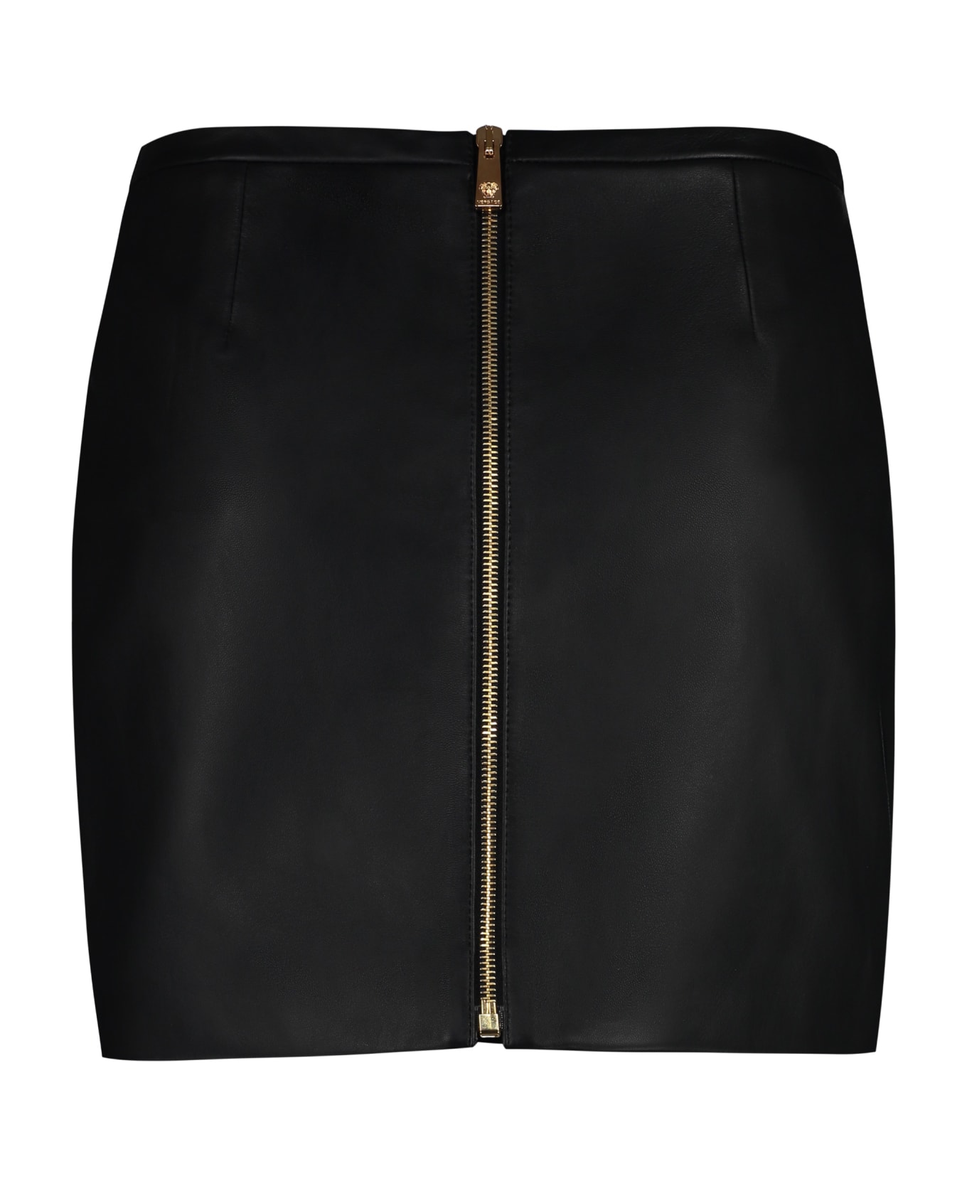 Versace Leather Mini Skirt - black