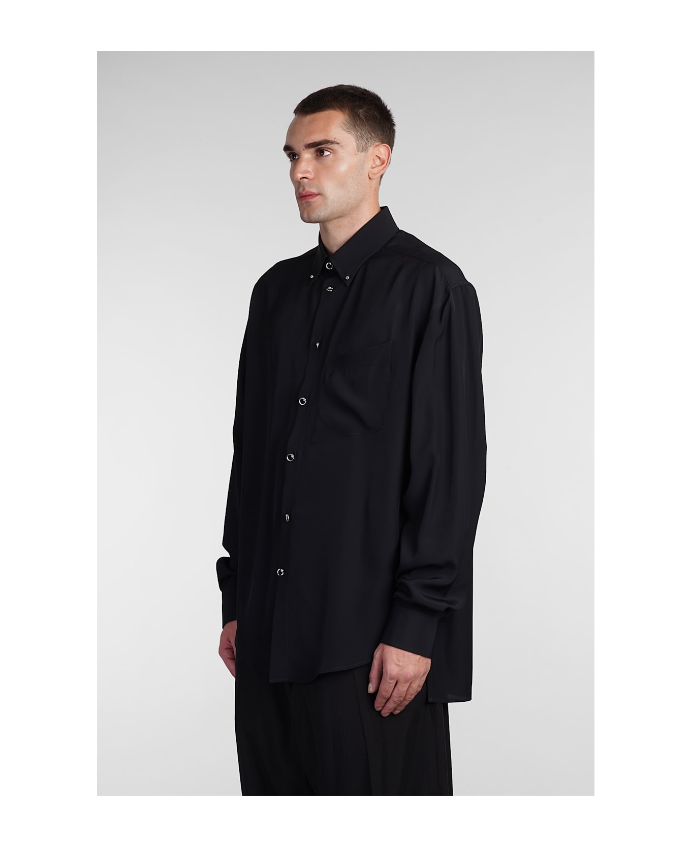 Mugler Shirt In Black Viscose - black