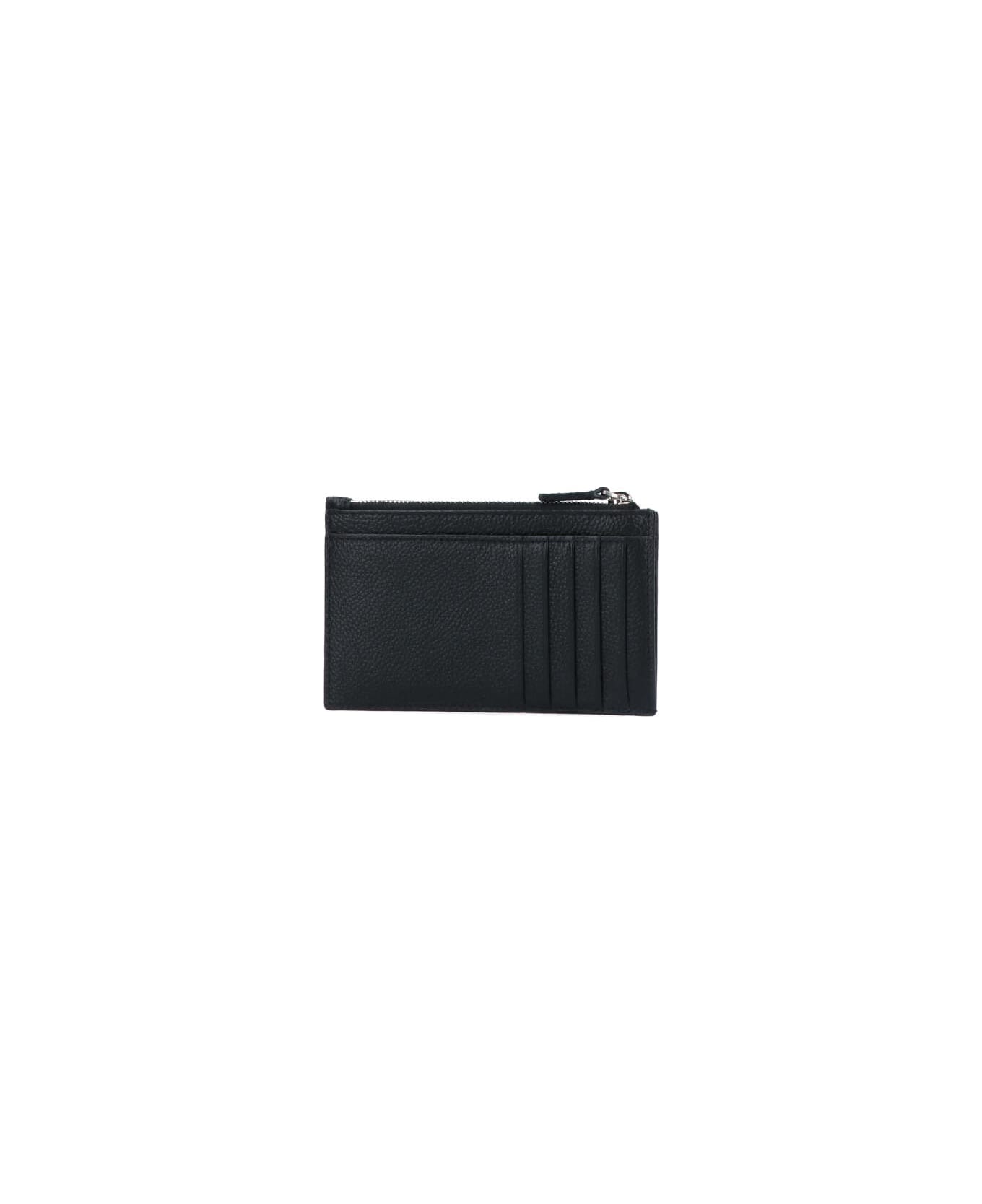 Balenciaga Logo Card Holder - Black/l White