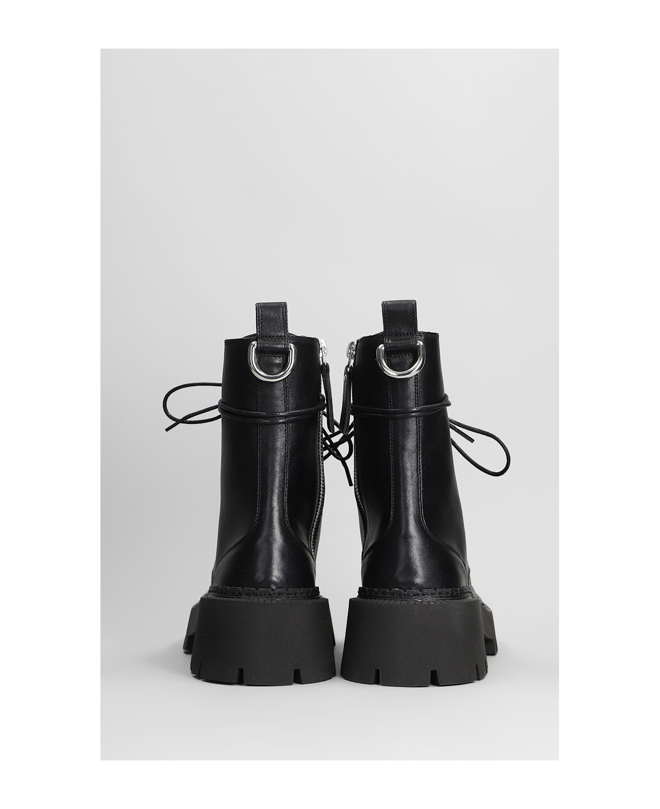 Vic Matié Etna 101 Combat Boots In Black Leather - black