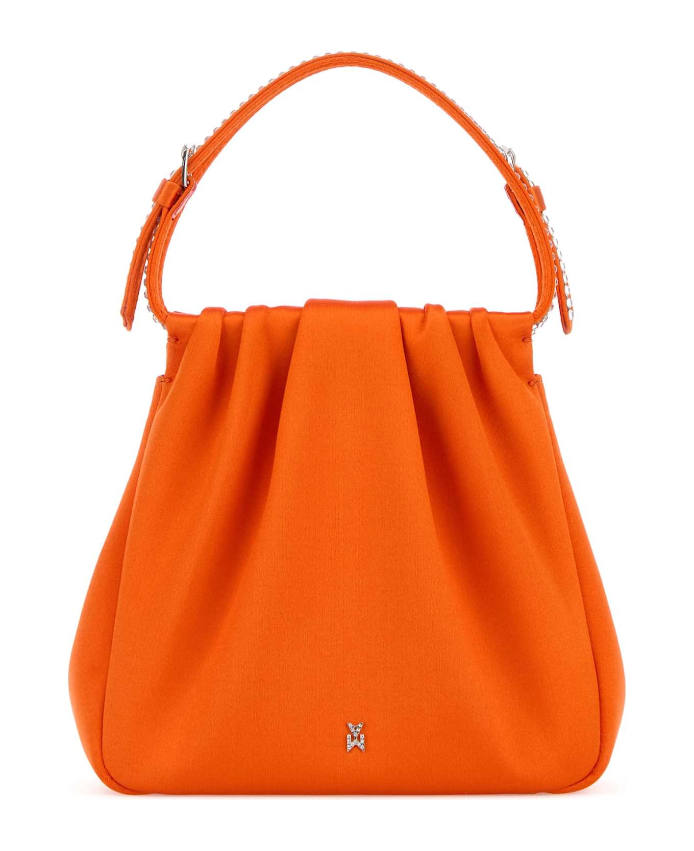 Amina Muaddi Orange Satin Vittoria Crystal Handbag - SATINORANGEWHITECRYSTALS&SILVERHARDWARE