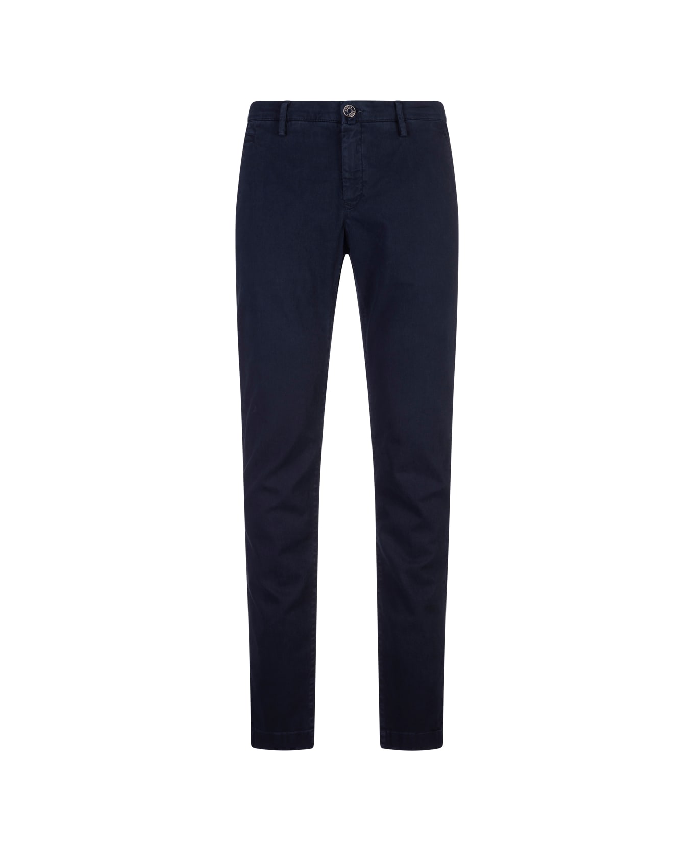 Jacob Cohen Bobby Slim Fit Trousers In Night Blue Garment-dye Twill - Blu