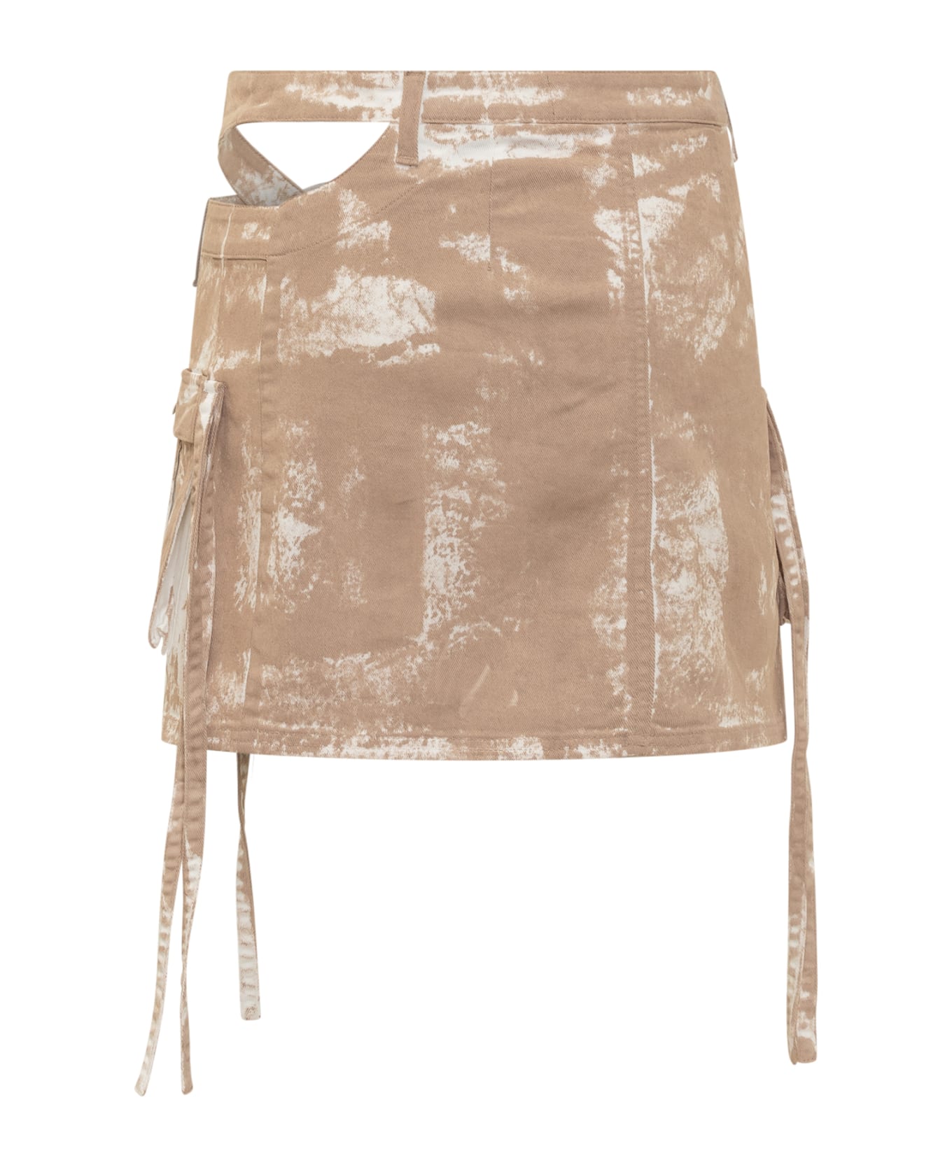 ANDREĀDAMO Cut Out Mini Skirt - WASHED NUDE