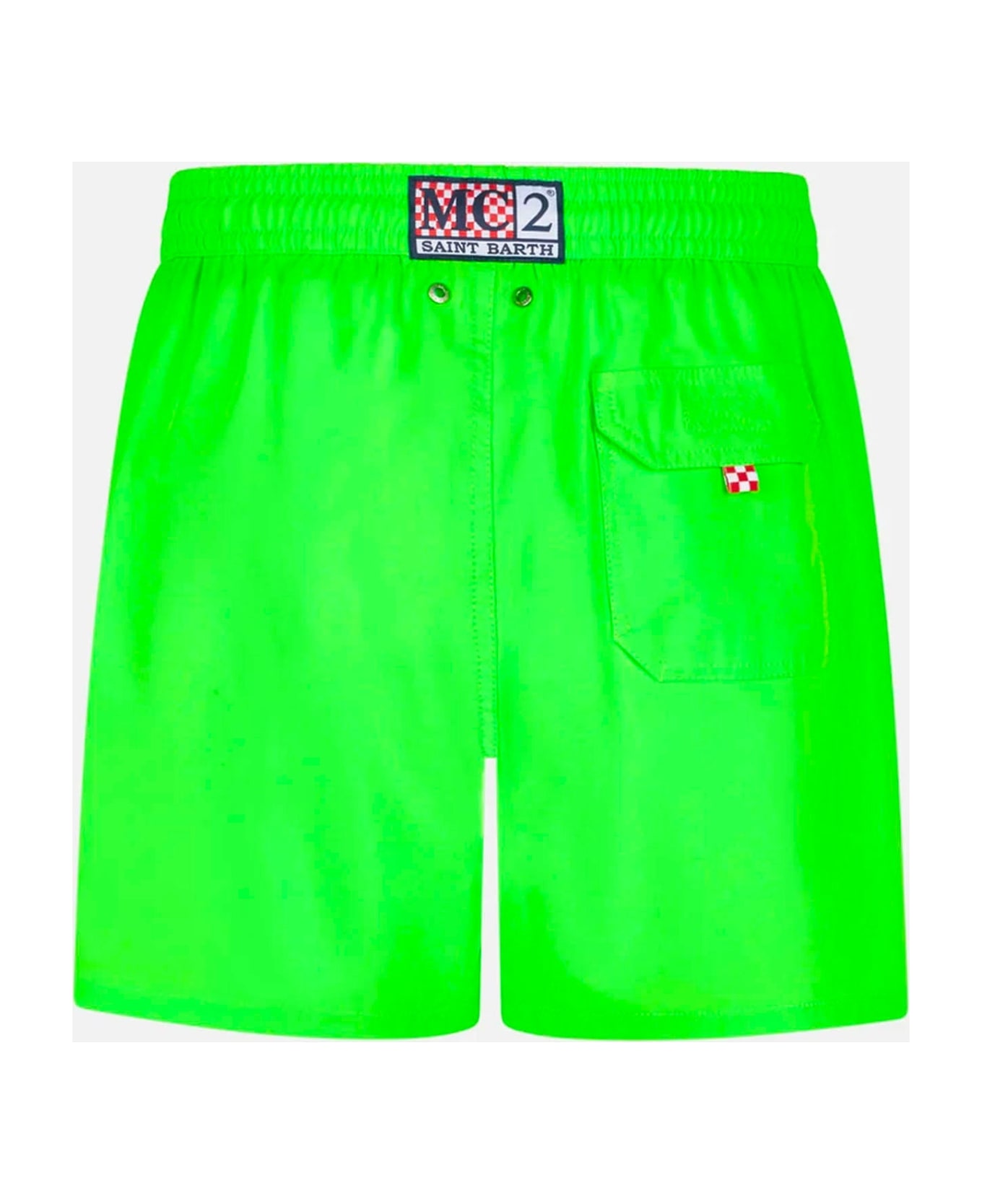 MC2 Saint Barth Man Fluo Green Comfort Swim Shorts - FLUO