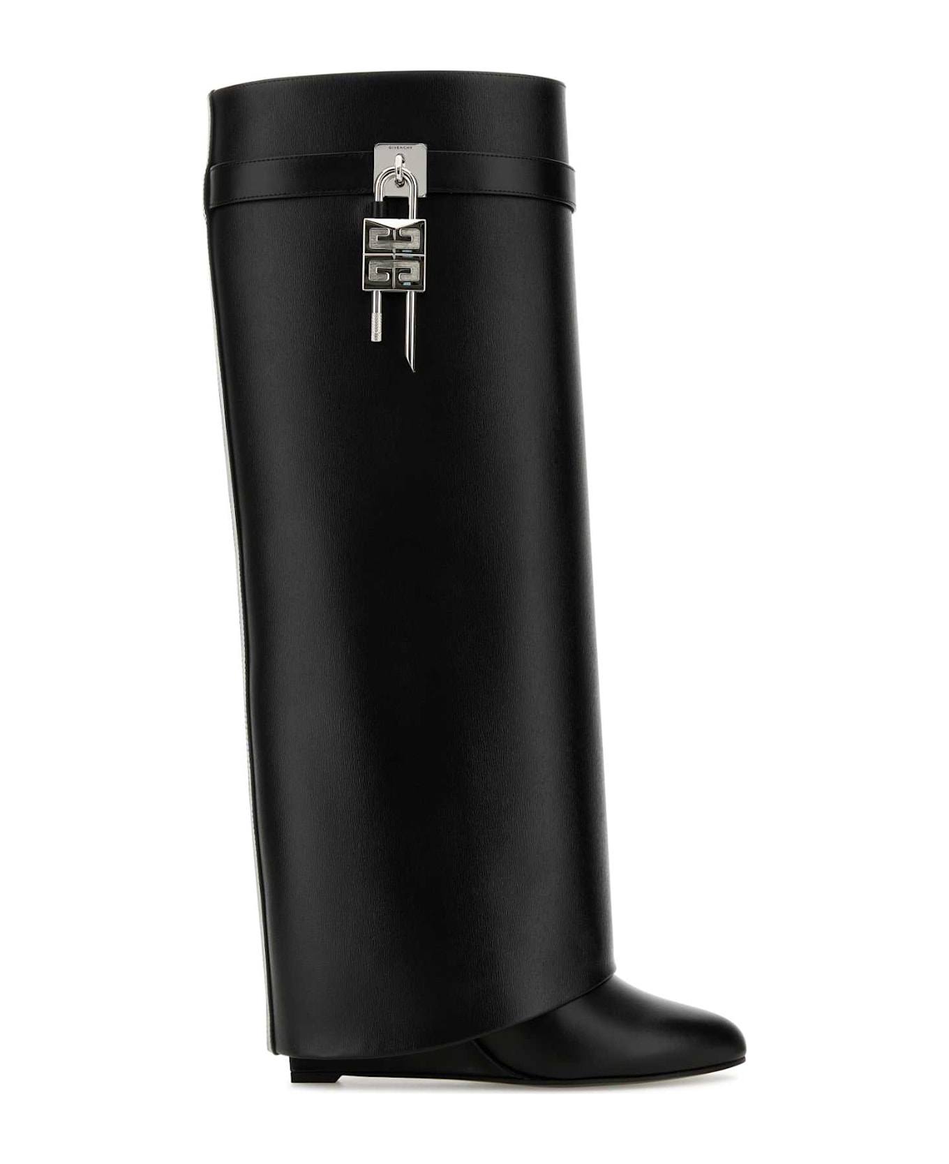 Givenchy Black Leather Shark Lock Boots - Black