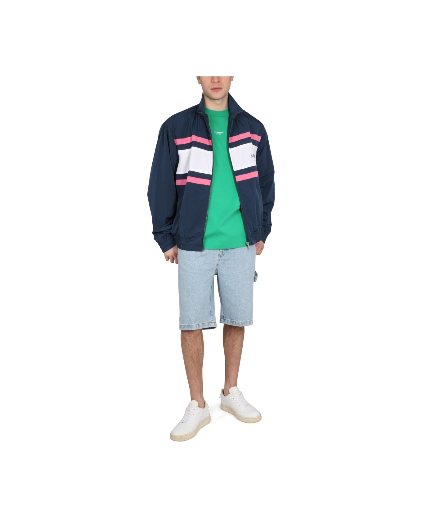 Drôle de Monsieur Jacket With Logo Embroidery - BLUE
