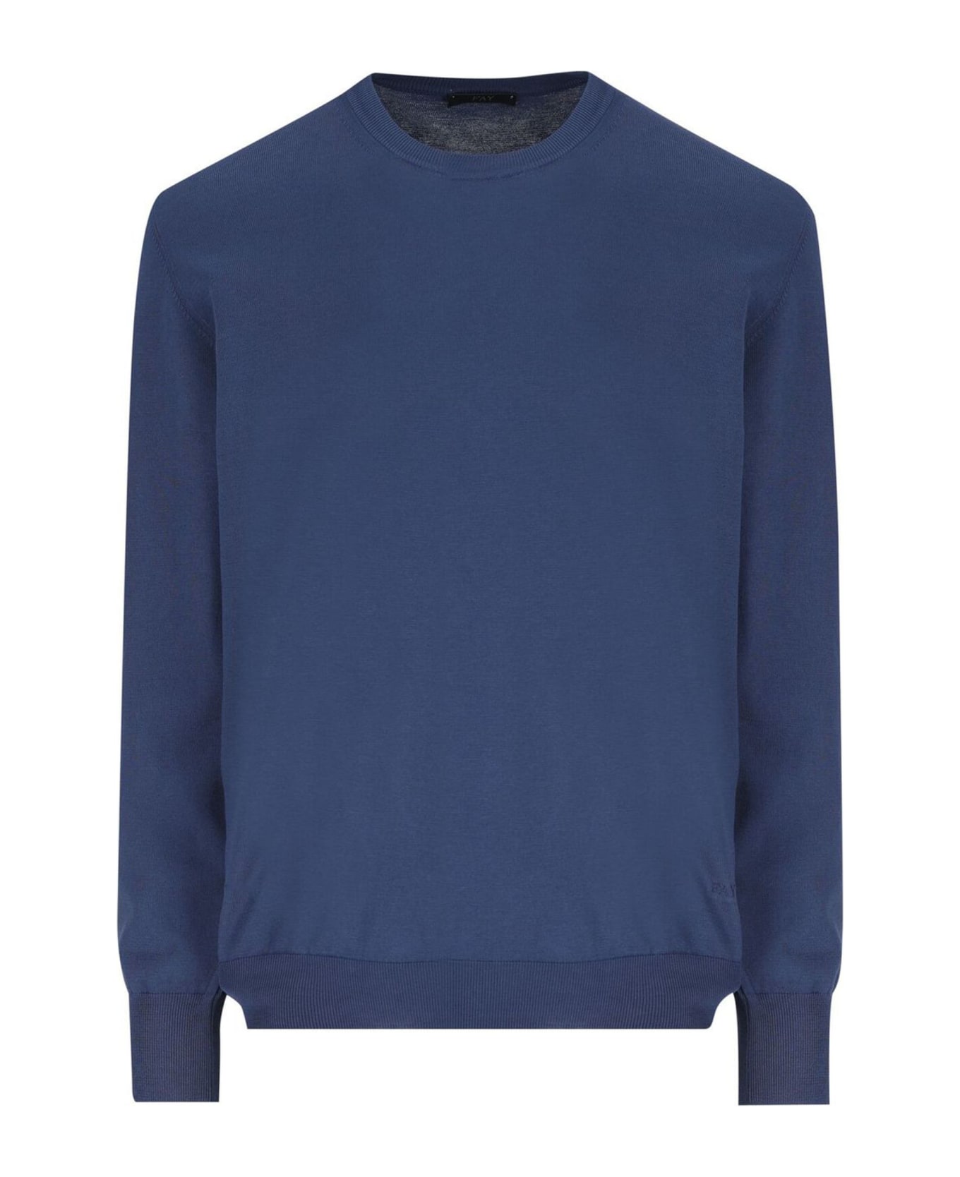 Fay Blue In Cotton Shaved Knit Jumper - Blue