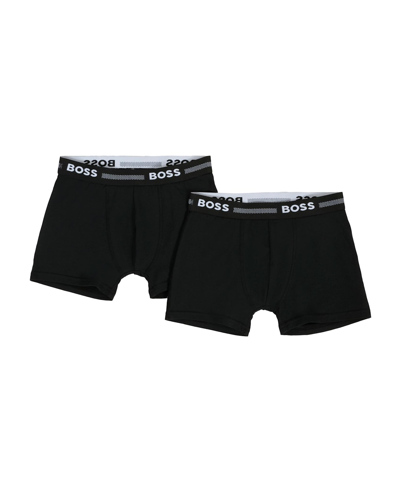 Hugo Boss Black Boxer Shorts Set For Boy With Logo - Black