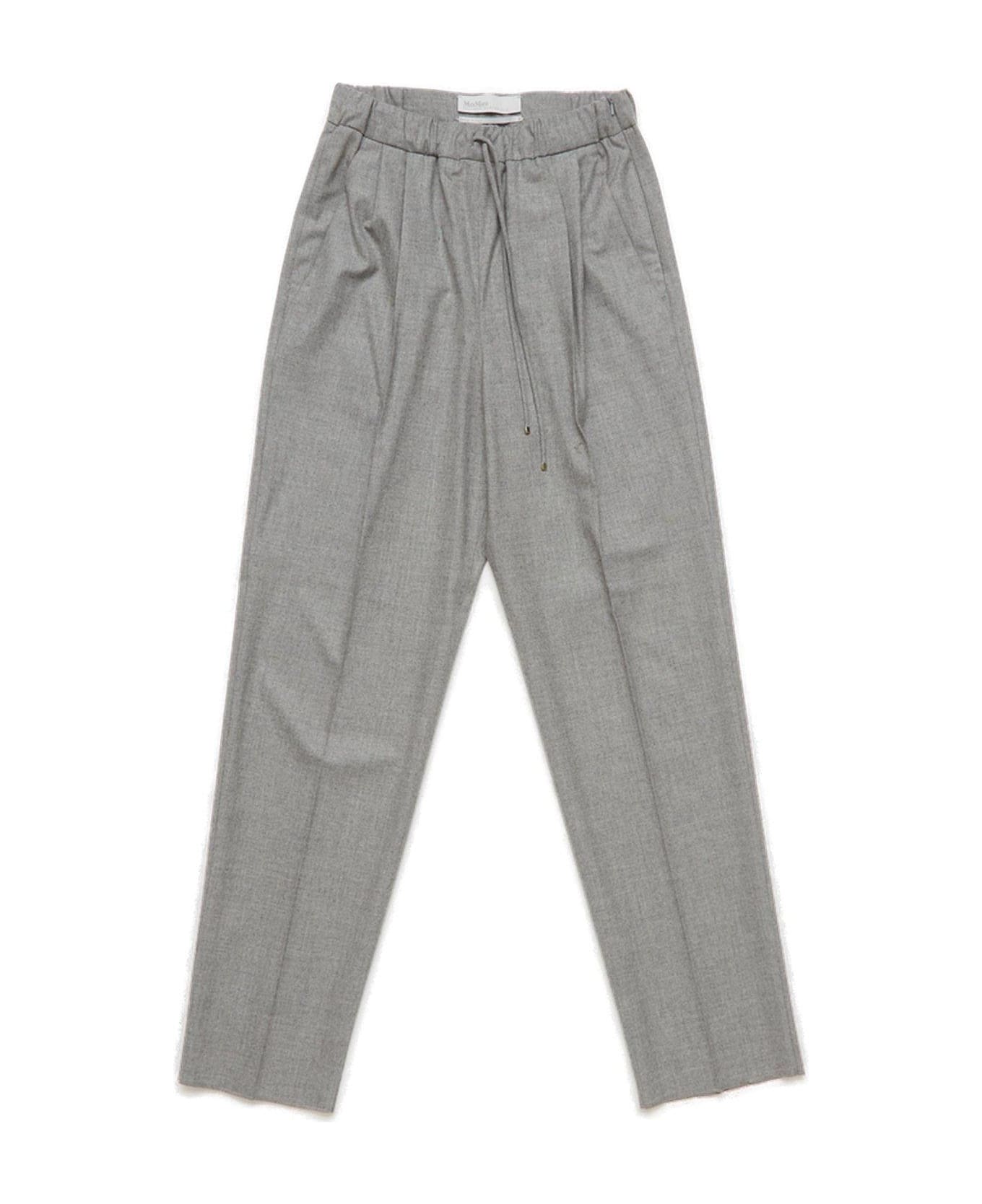 Max Mara Drawstring Straight Leg Pants - Grey