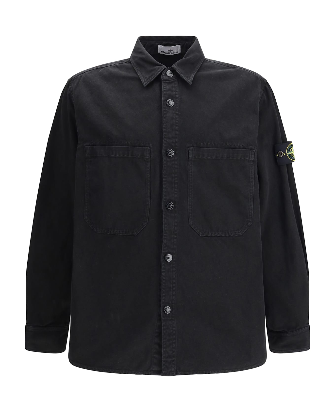 Stone Island Cotton Overshirt - BLACK