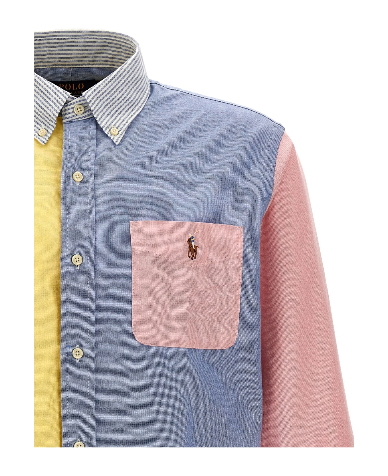 Ralph Lauren Patchwork Shirt With Logo Embroidery - 4680 FUNSHIRT