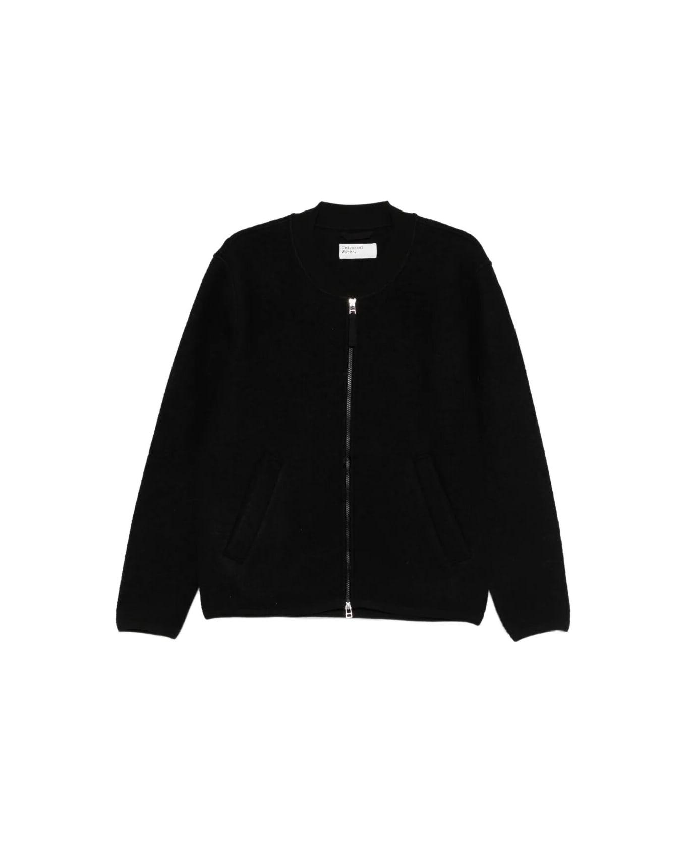 Universal Works Wool Fleece Zip Bomber - Black