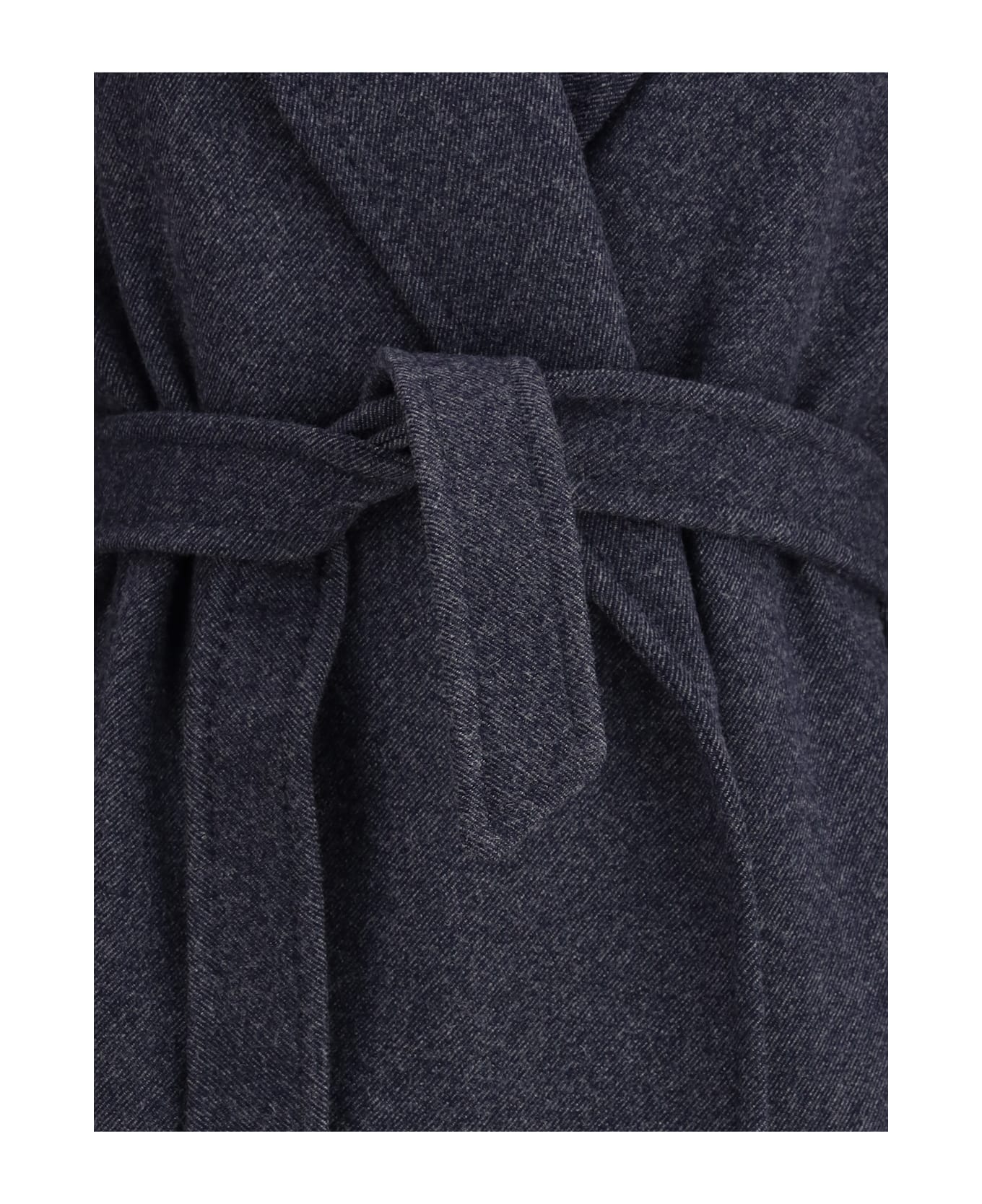 Max Mara Denim-effect Wool Carnia Coat