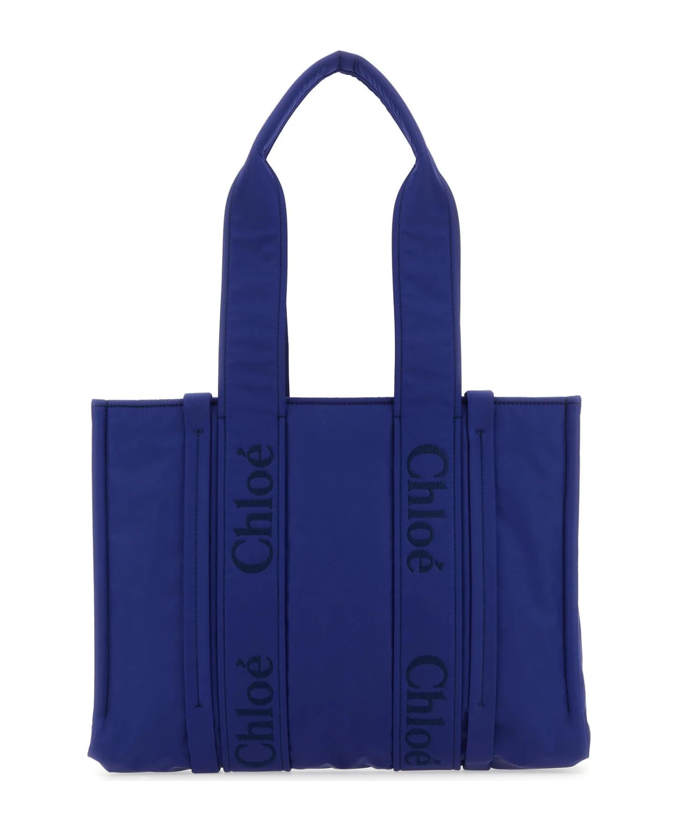 Chloé Electric Blue Nylon Medium Woody Shopping Bag - Blue