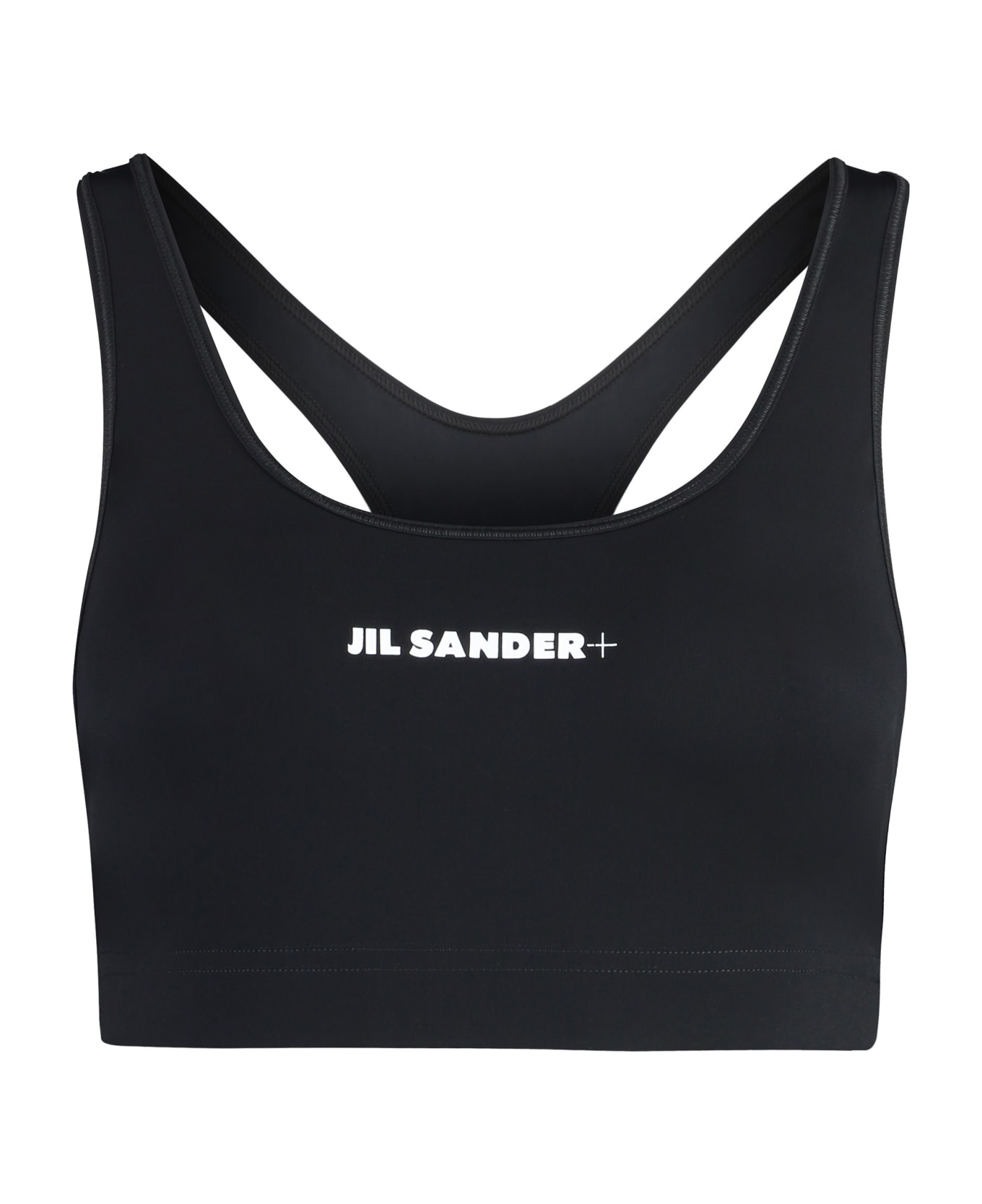 Jil Sander Crop-top With Logo - black