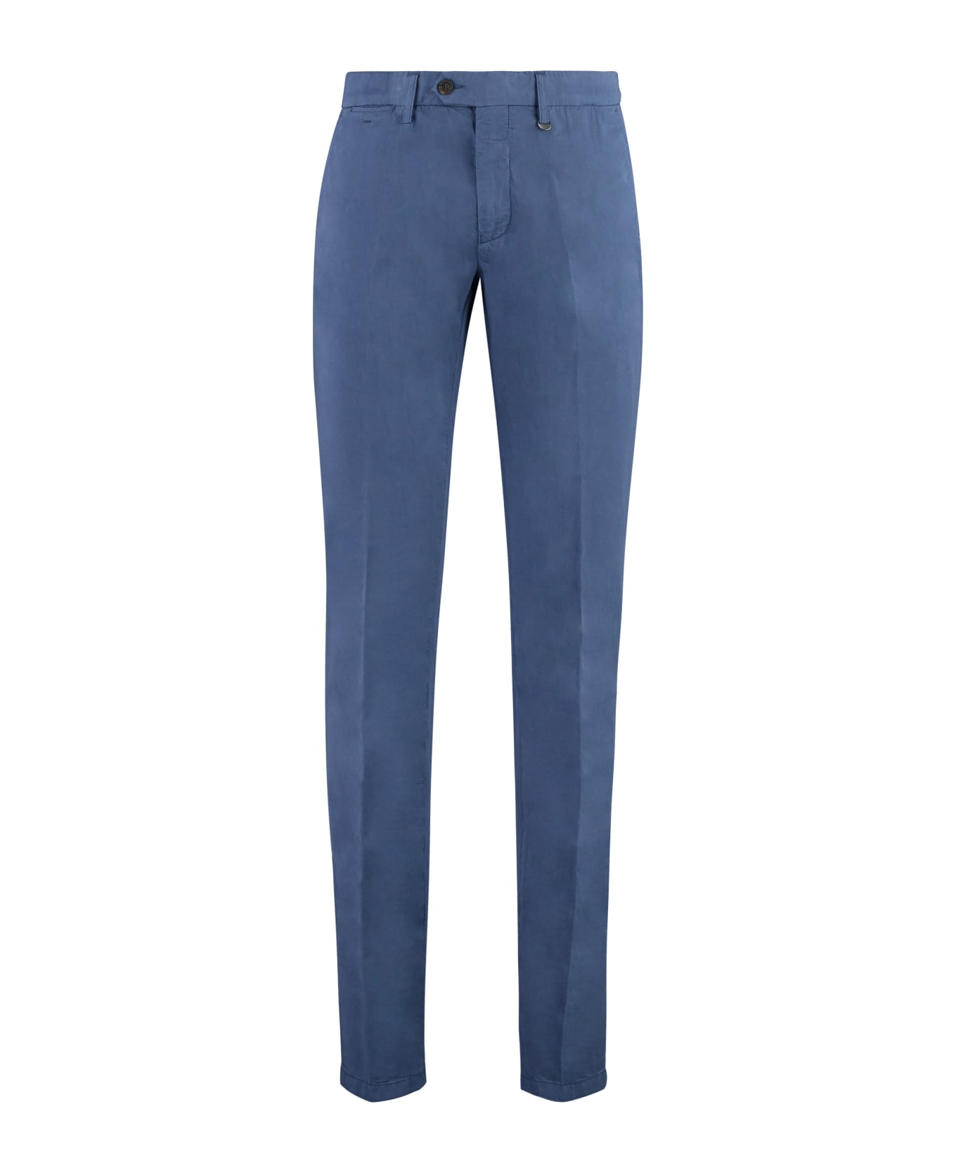 Canali Cotton Blend Trousers - blue ボトムス