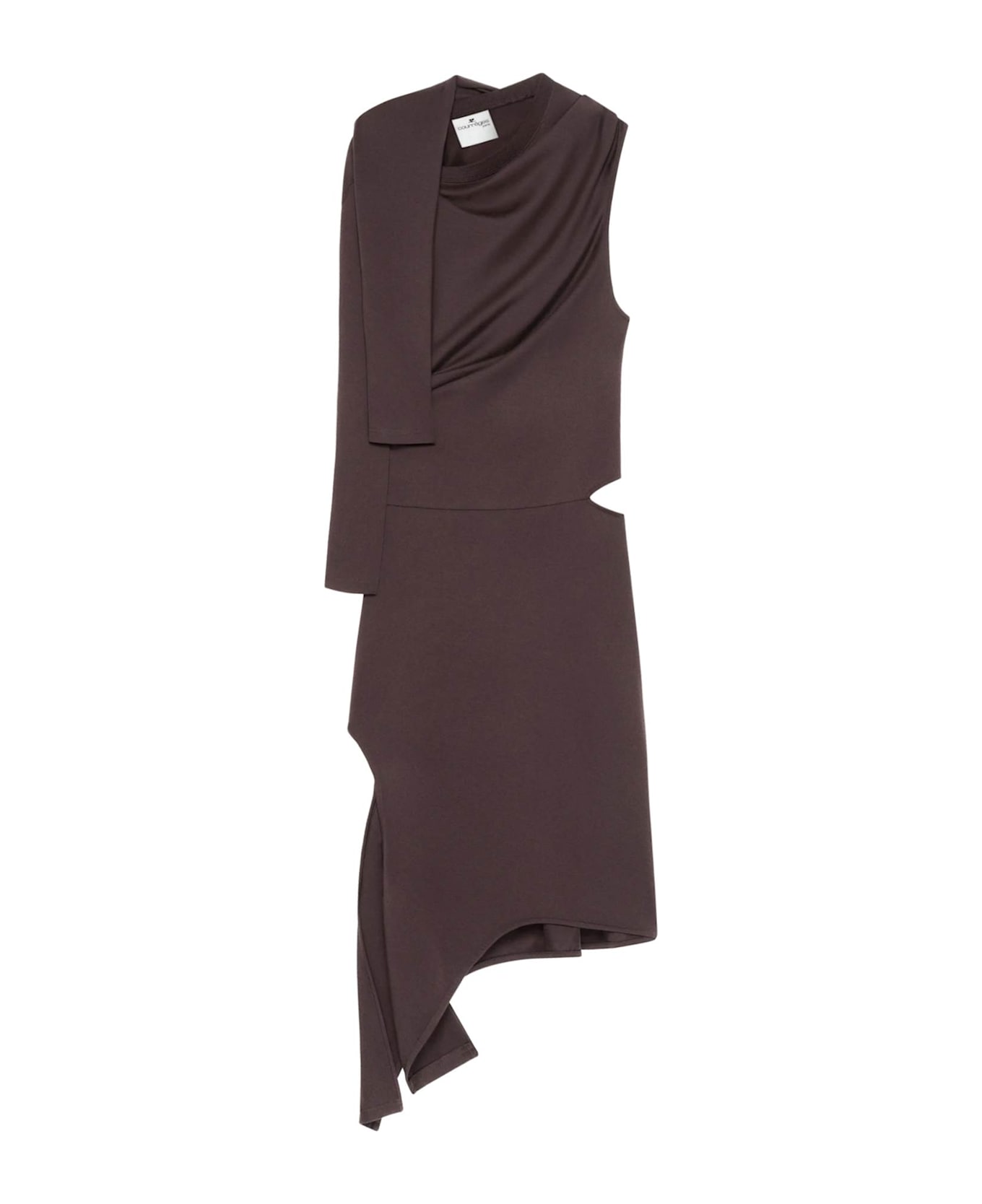 Courrèges Brown One-shoulder Dress With Cut-out - CHOCOLATE (Brown)