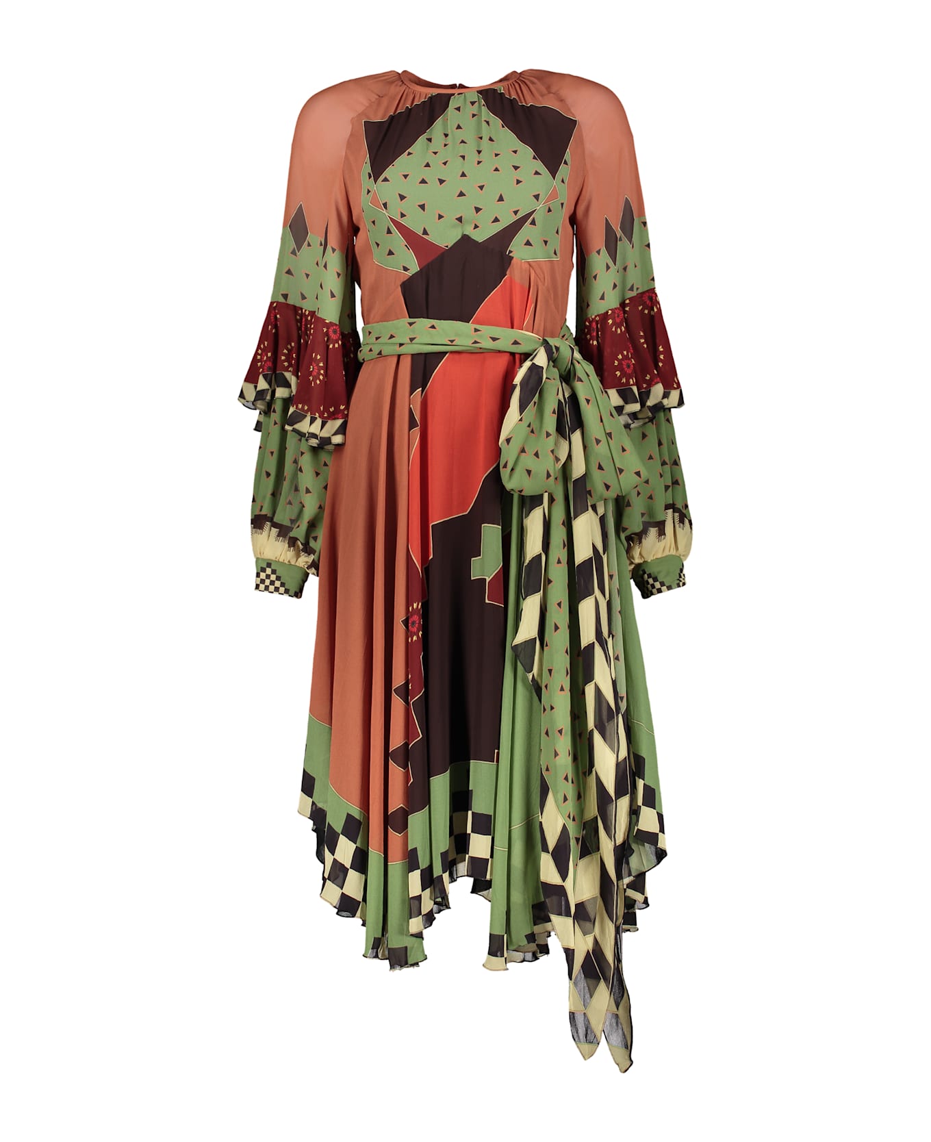 Etro Silk Asymmetric Dress - Multicolor