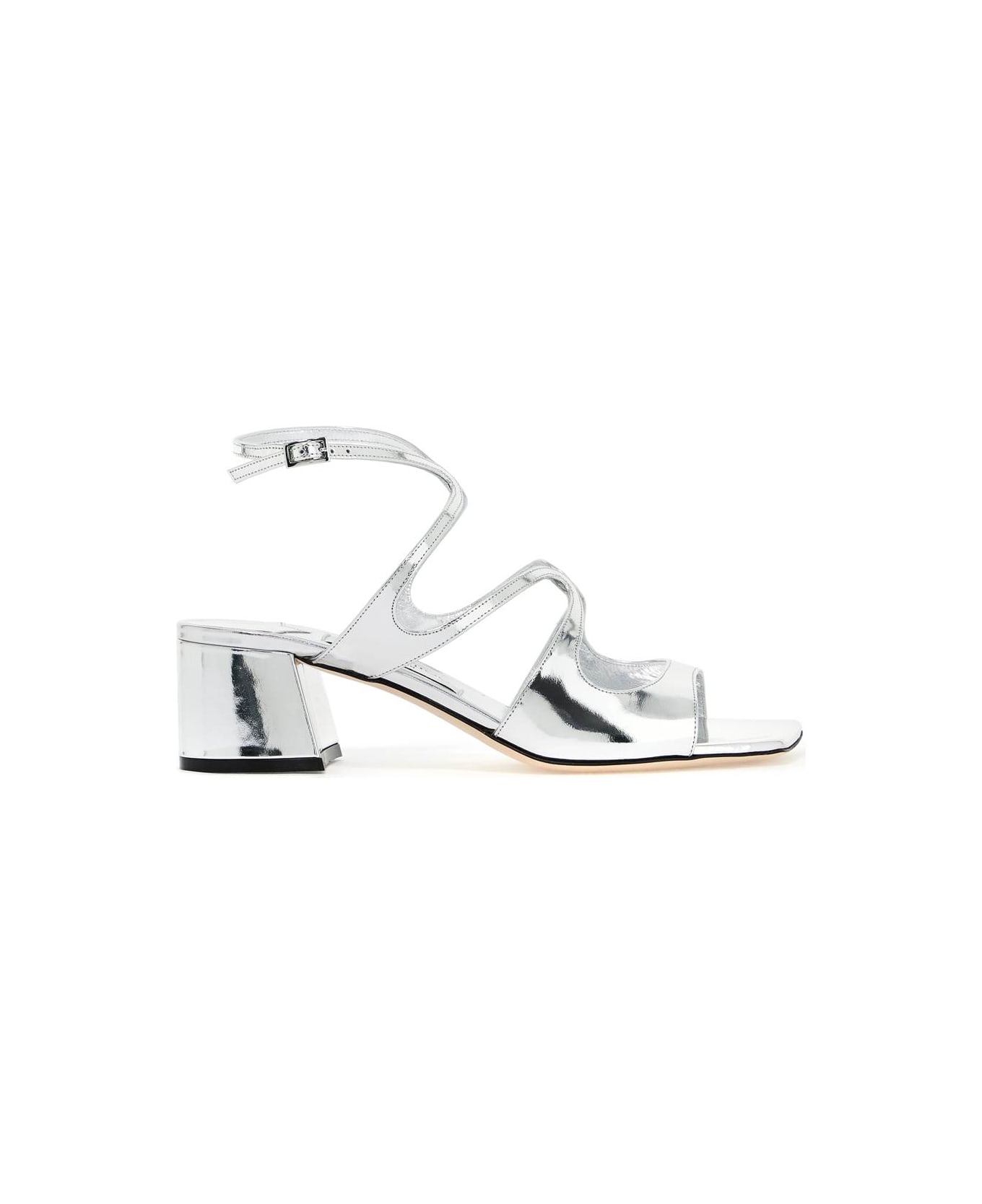 Jimmy Choo 'metallic Leather Azilia 45 - SILVER (Silver)