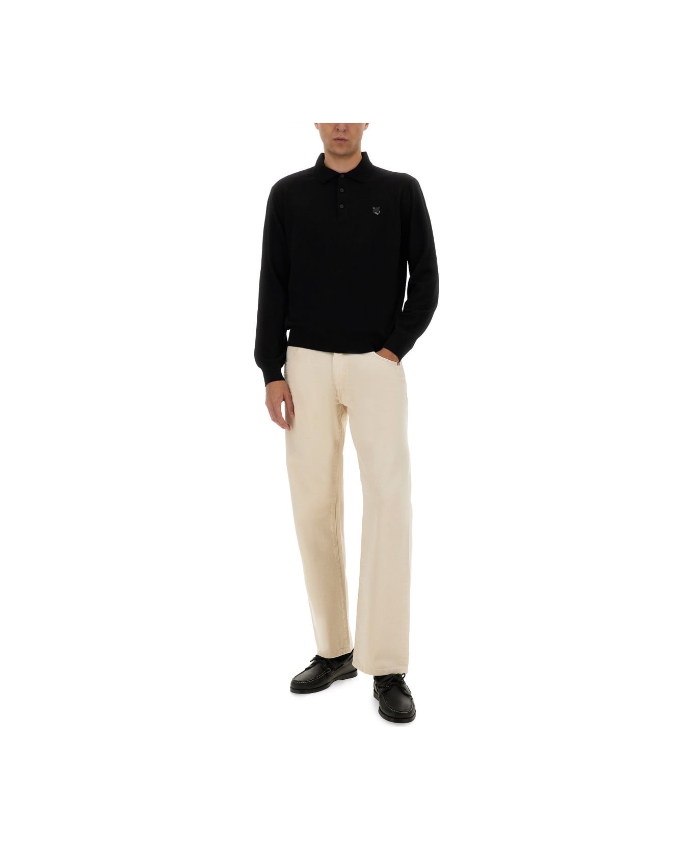 Maison Kitsuné Polo Shirt "fox Head" - BLACK
