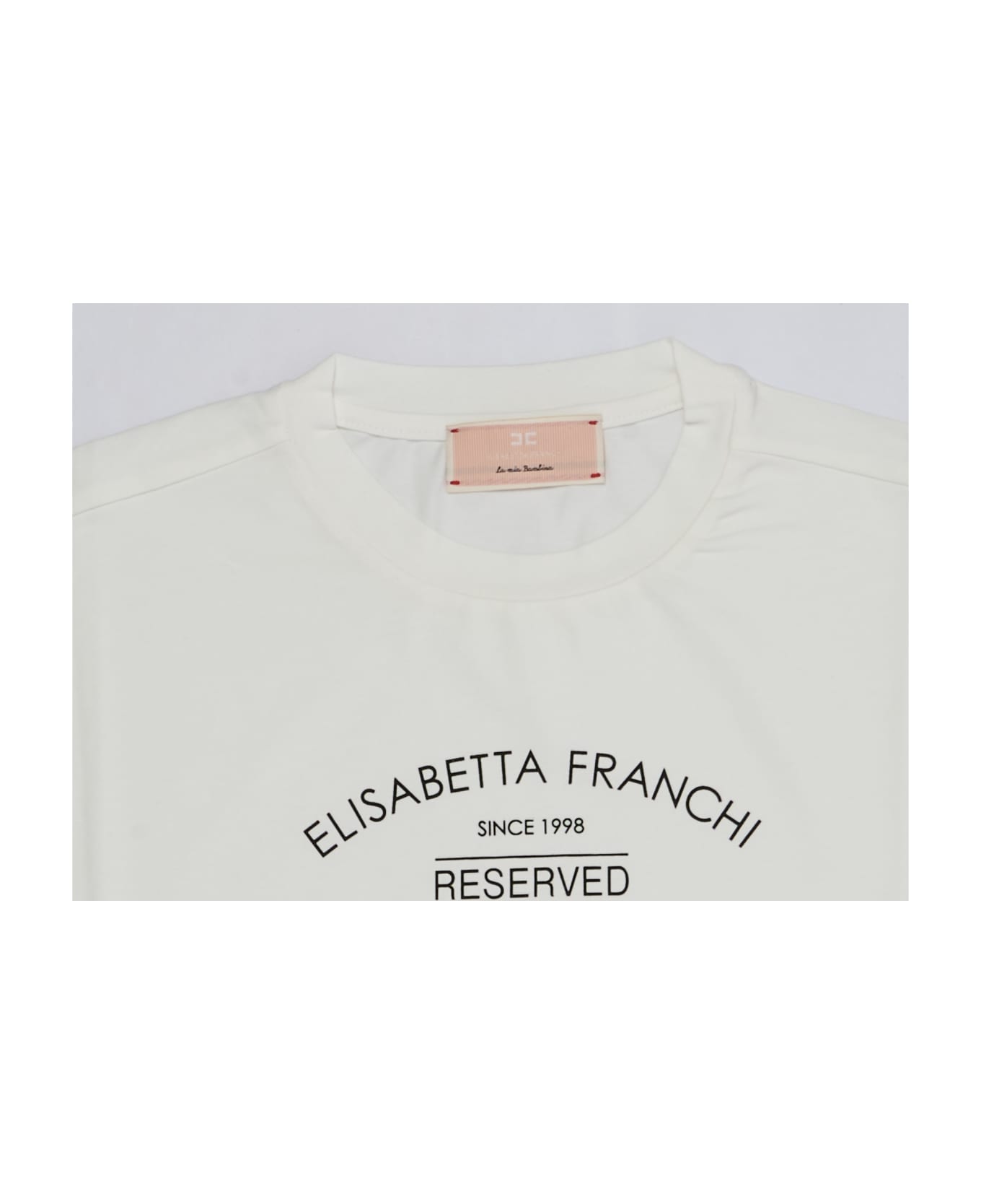 Elisabetta Franchi T-shirt Oversize T-shirt - AVORIO-NERO Tシャツ＆ポロシャツ