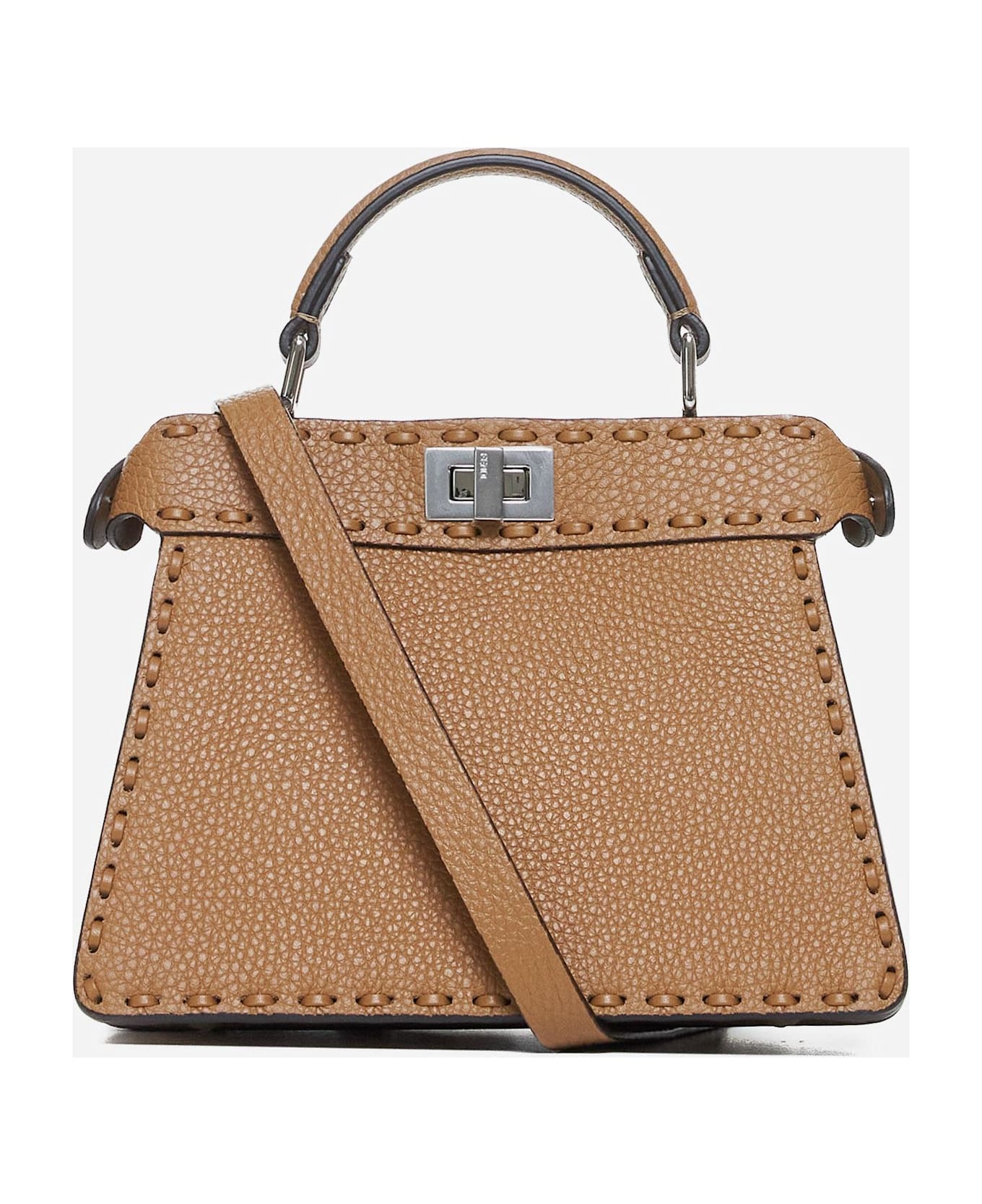 Fendi Peekaboo Iseeu Small Leather Bag - Emr Cappuccino