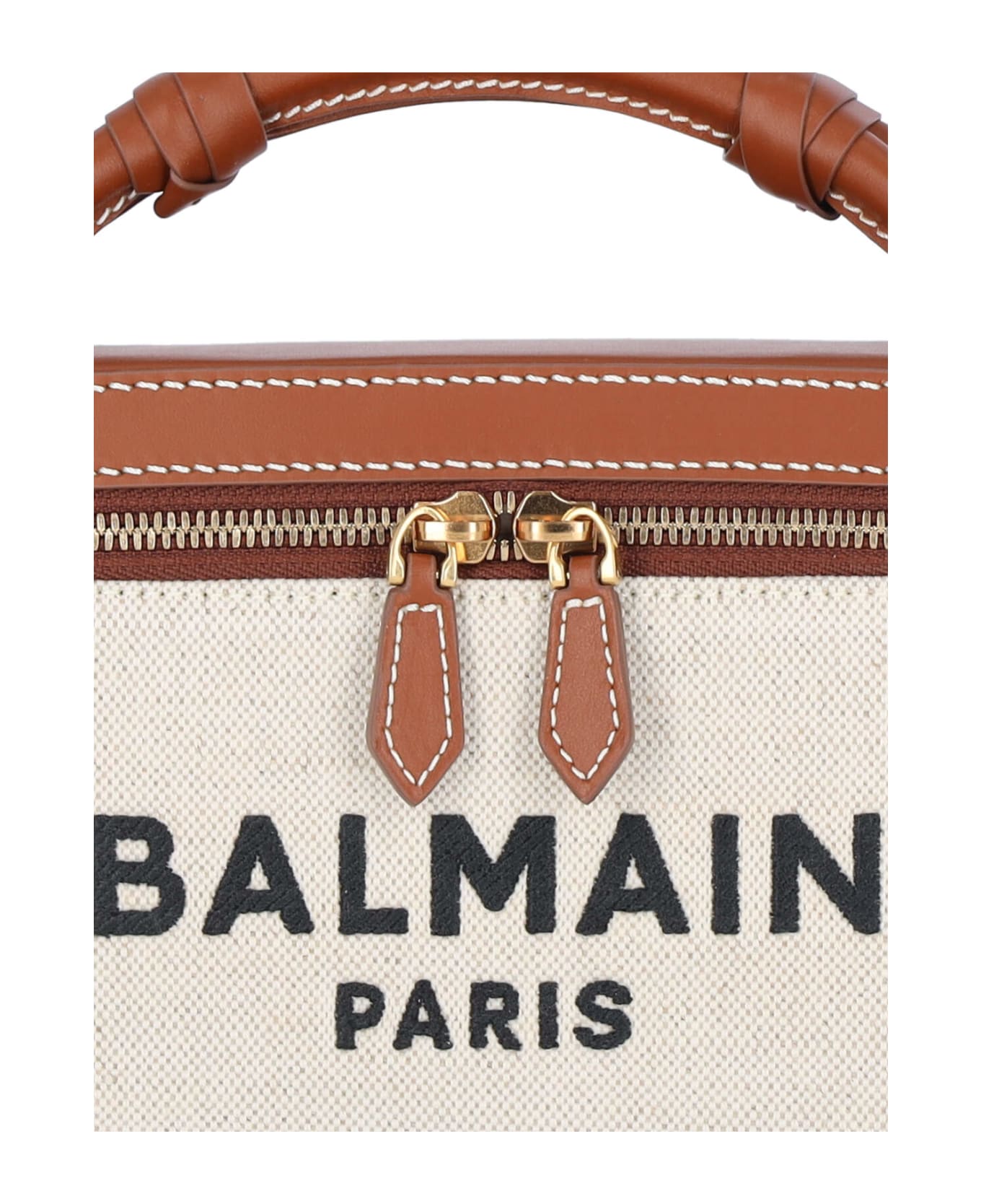 Balmain 
b-army Vanity
 Beige Canvas Bag - Cream