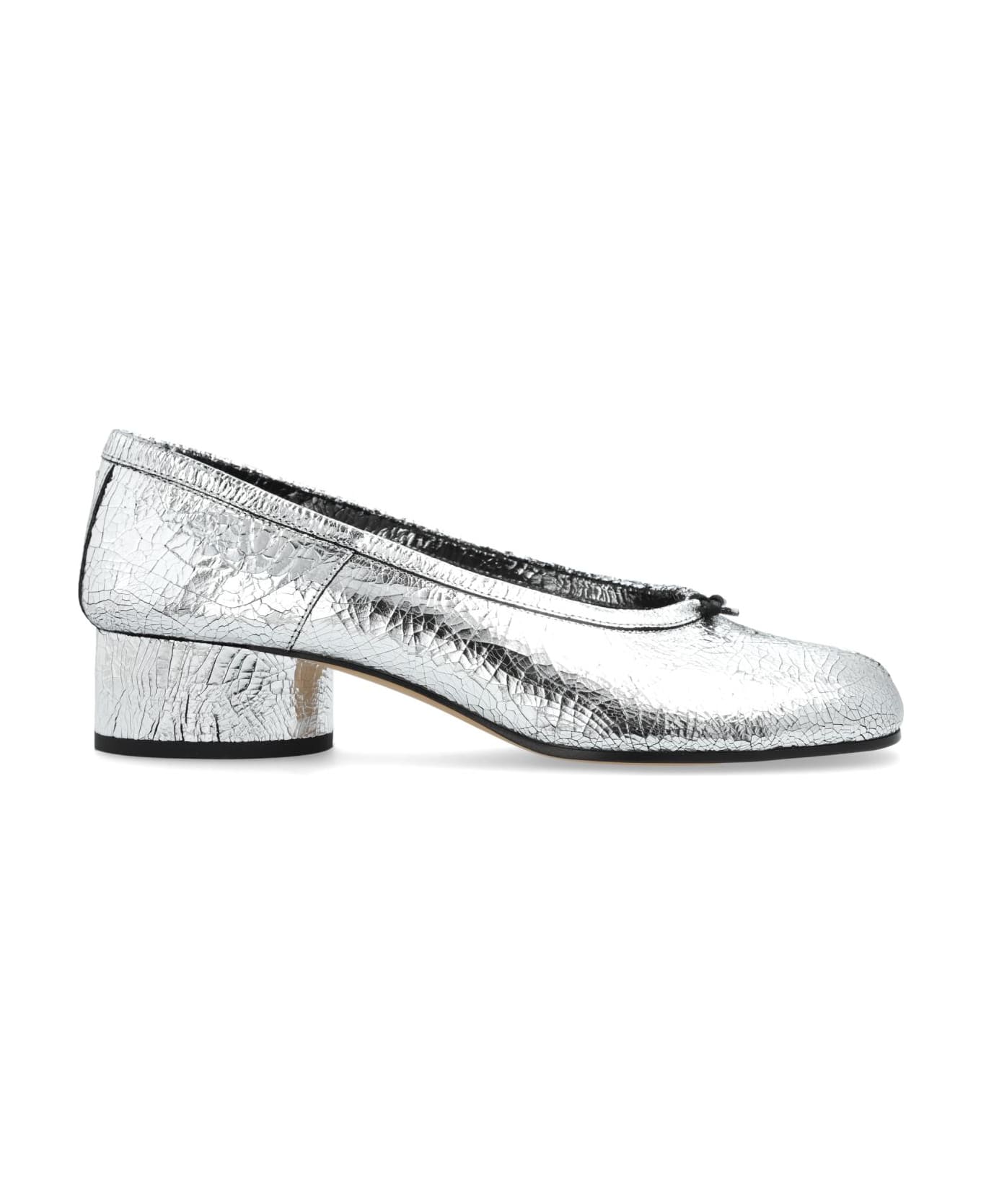 Maison Margiela Tabi Leather Mid Heel Pumps - SILVER