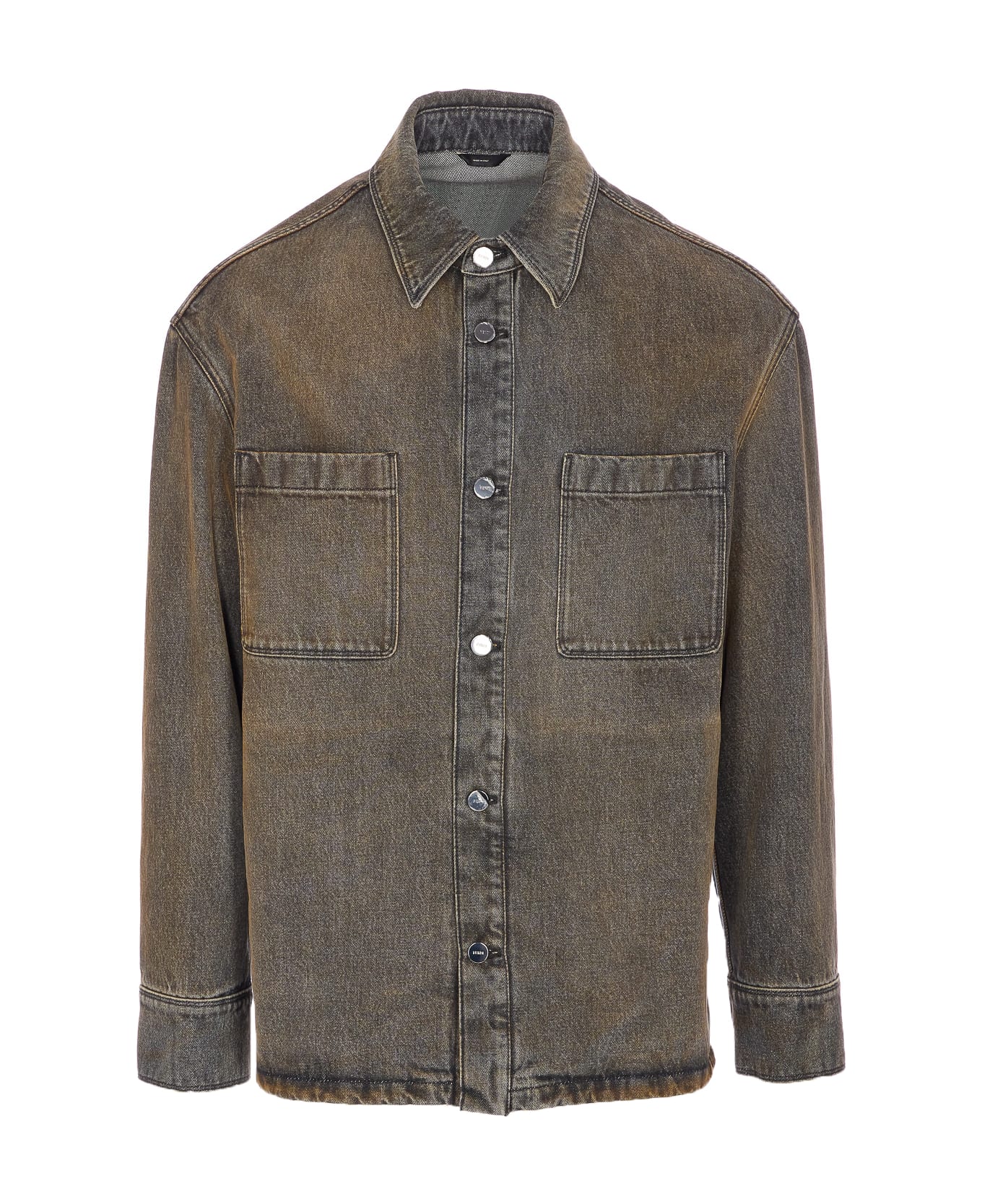Fendi Overdyed Denim Shirt - Grey