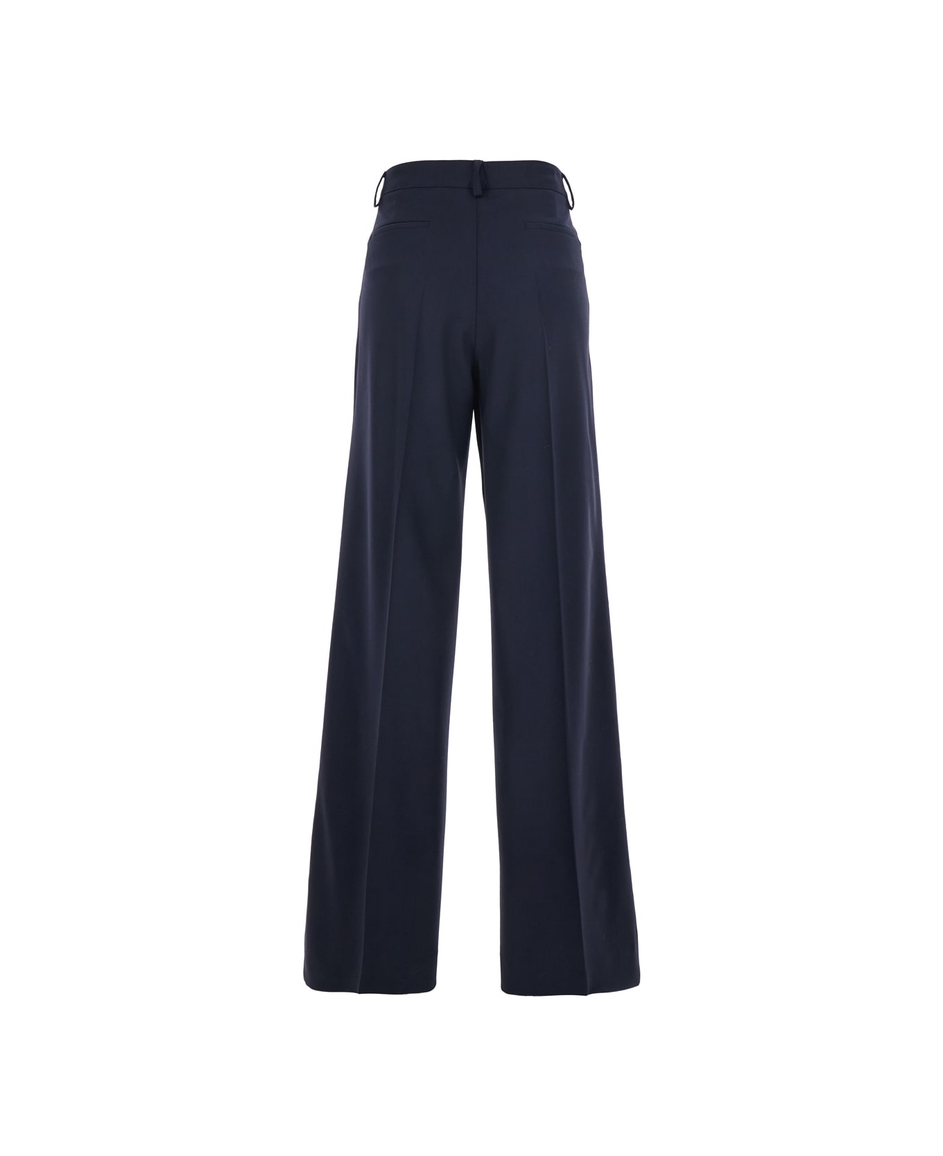 Parosh Blue Pants With Front Button And Zip Closure In Cotton Woman - Blu