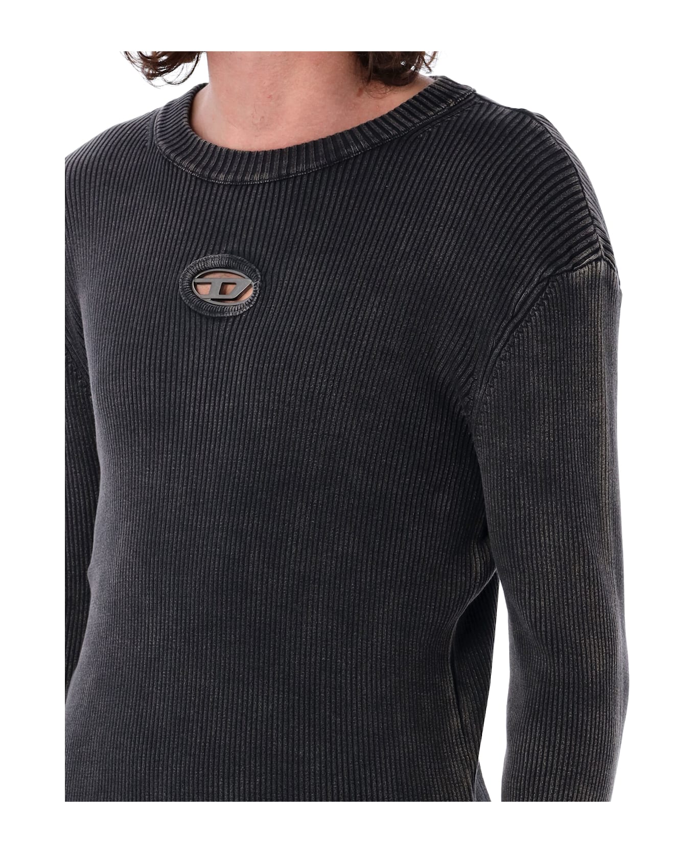 Diesel K-darin-d Distressed Jumper - BLACK