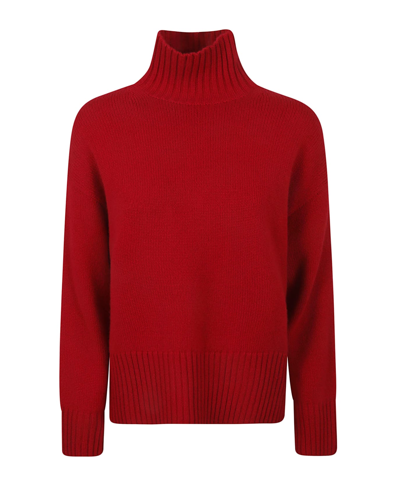 Be You Ribbed Neck Sweater - Red Lipstick