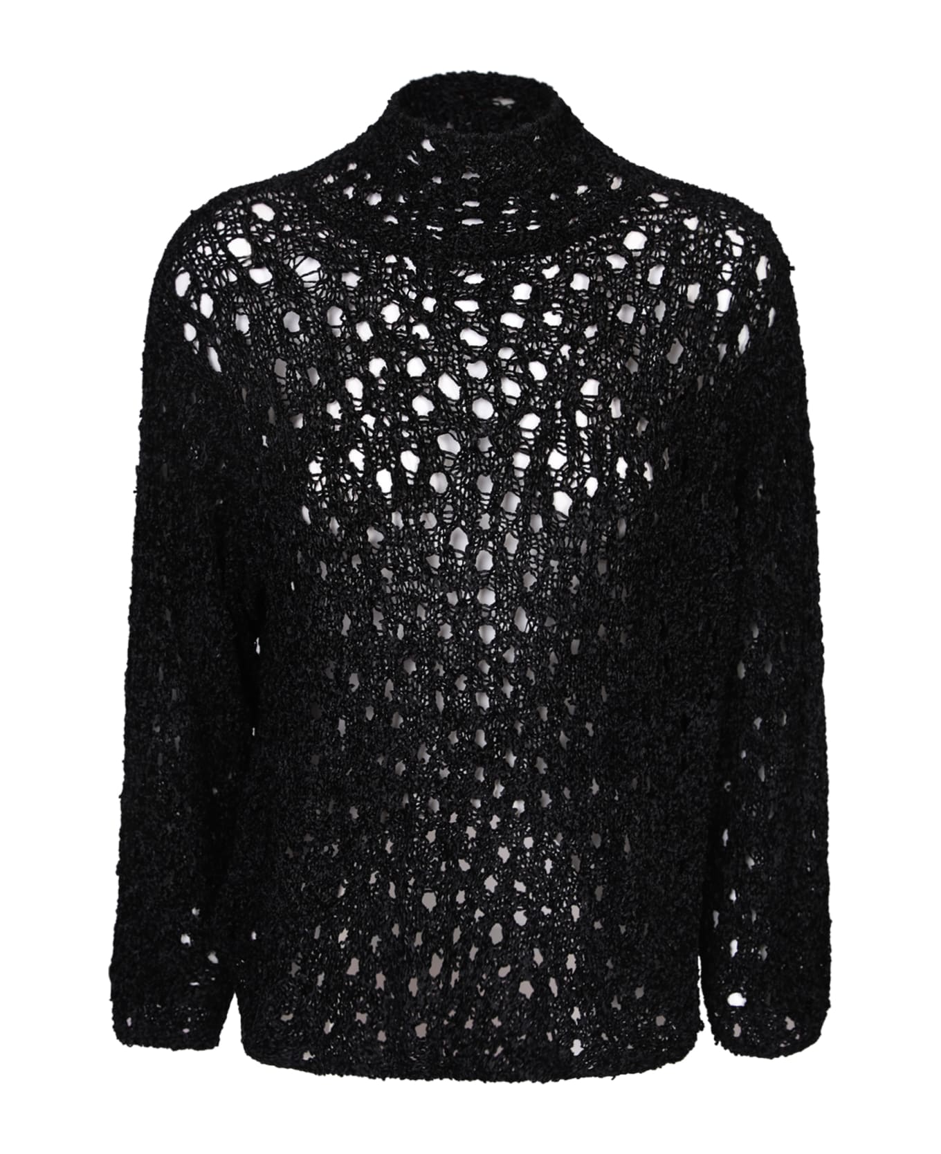 SSHEENA Perforated Knit Sweater Black - Black