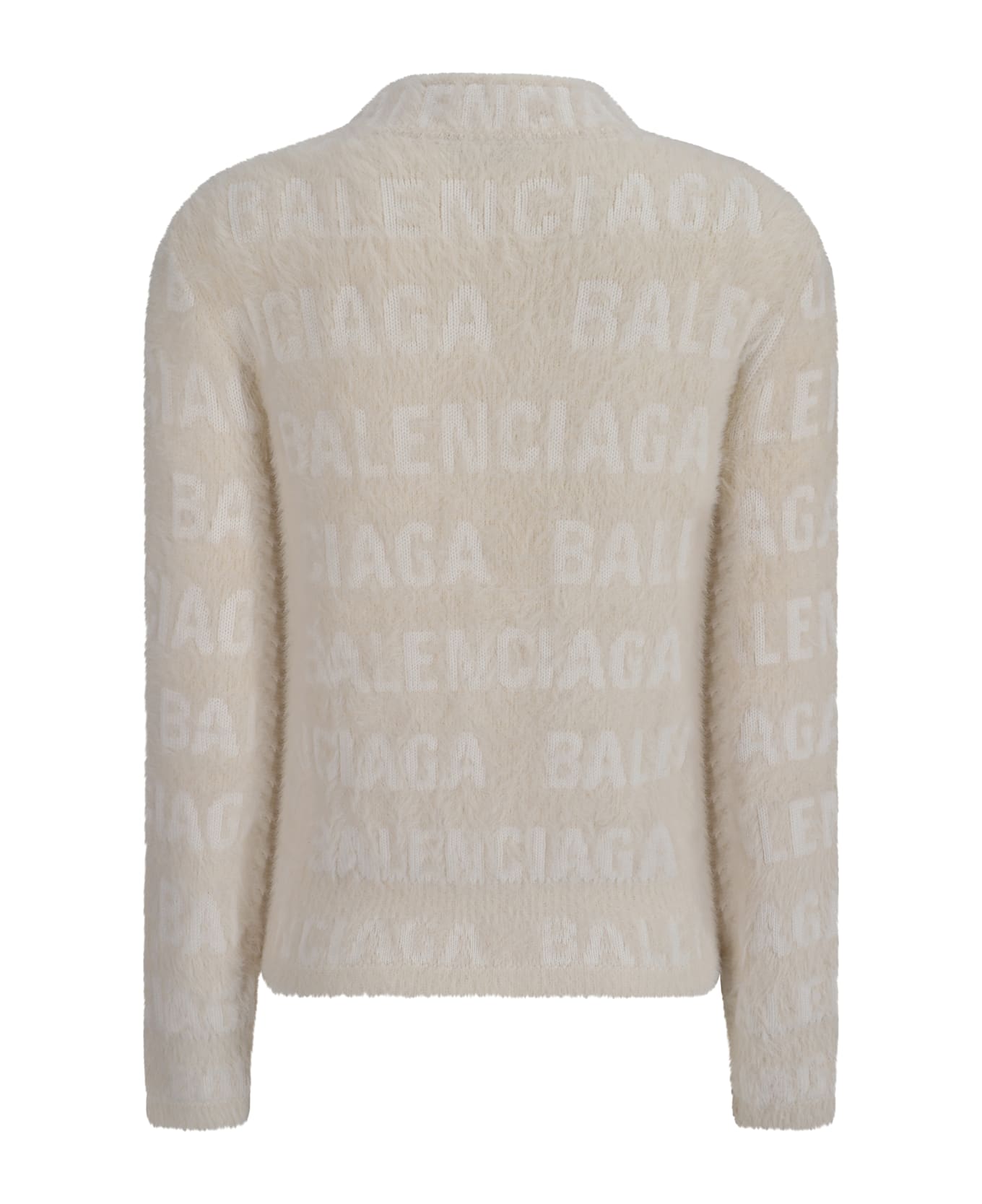 Balenciaga Furry Fitted Sweater - Ivory