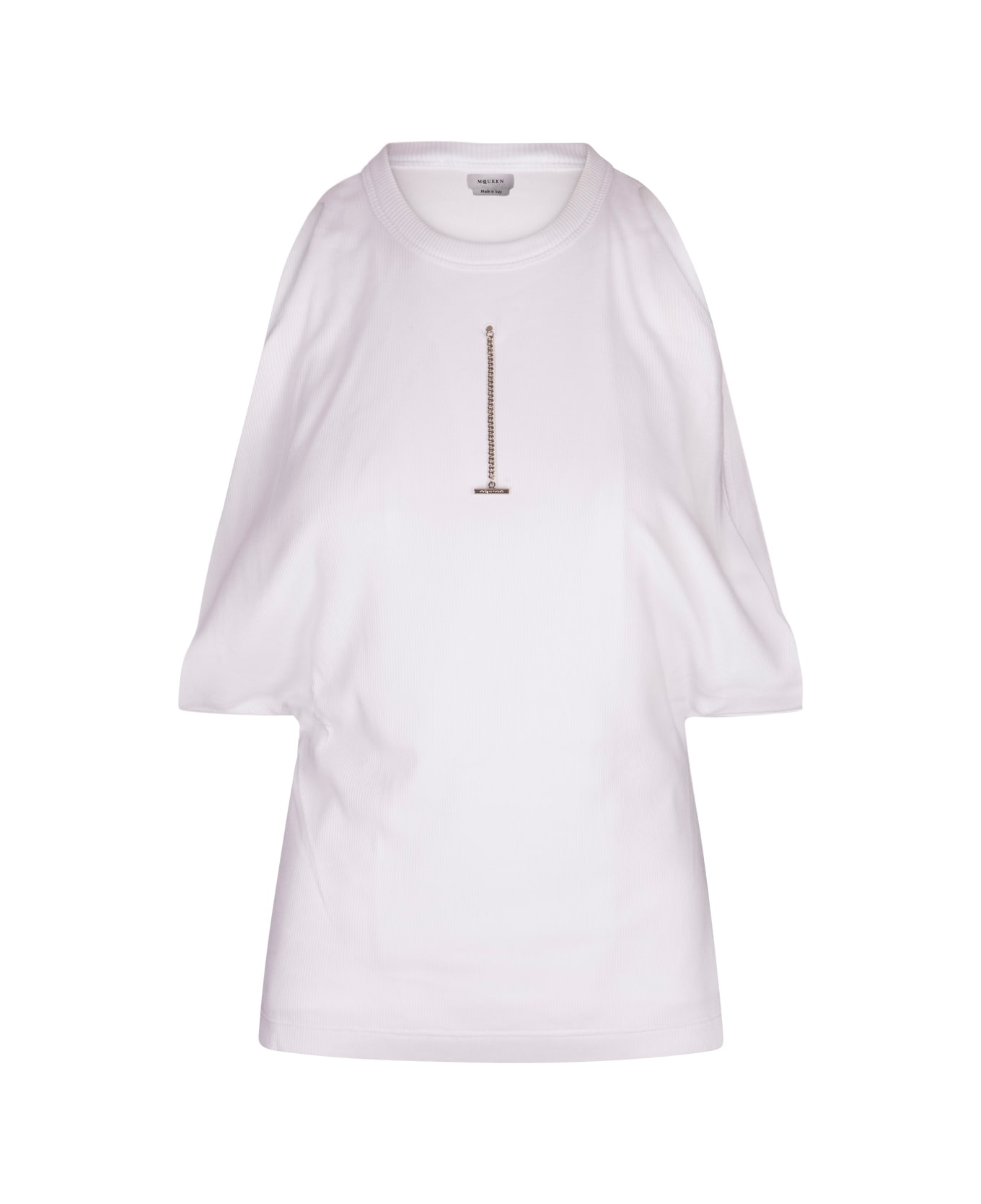 Alexander McQueen Draped Ribbed Tank Top - White