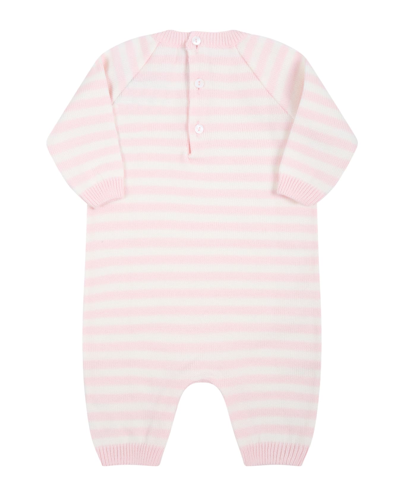 Little Bear Multicolor Babygrow For Baby Girl - Pink