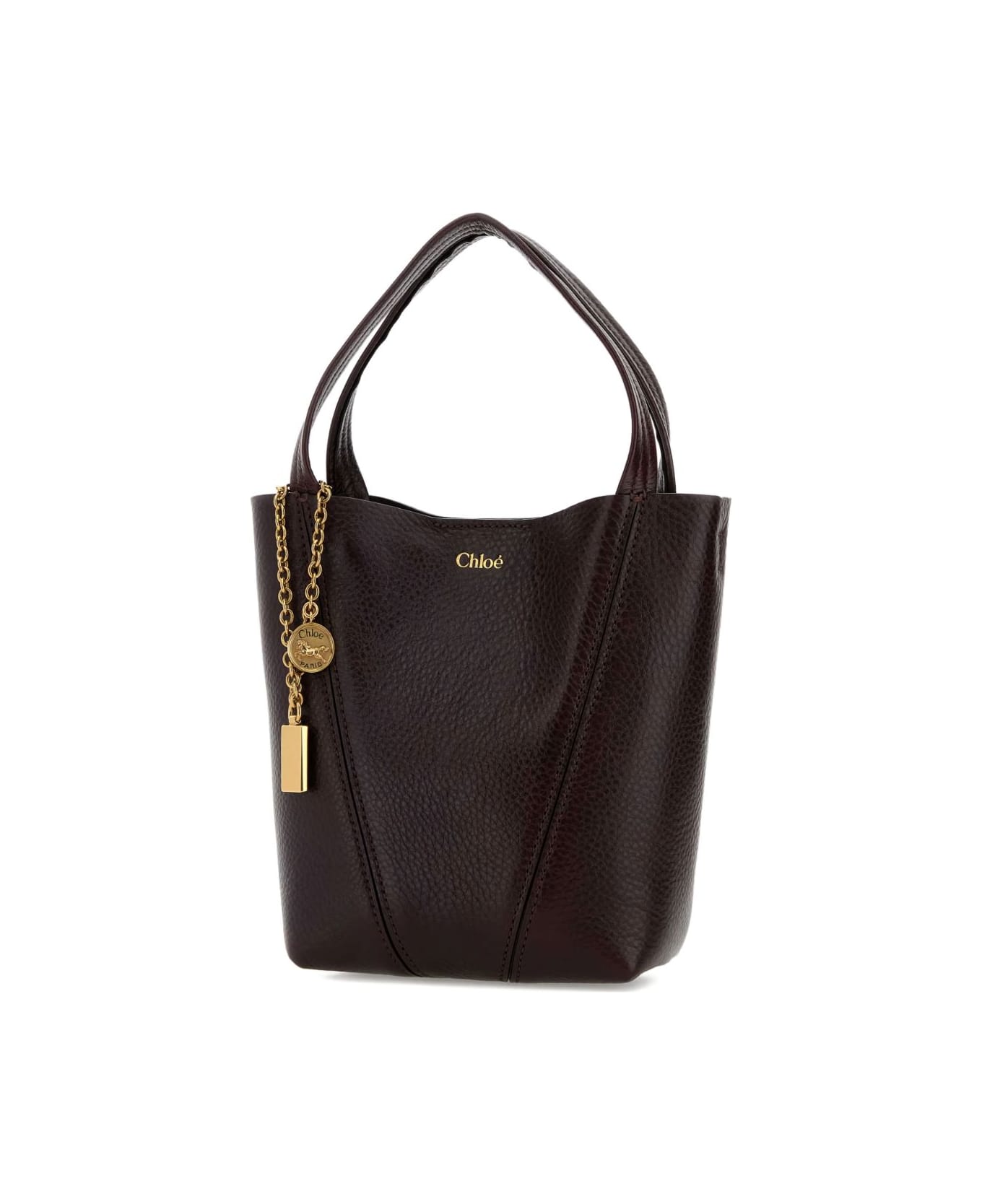 Chloé Spin Small Leather Tote - Purple