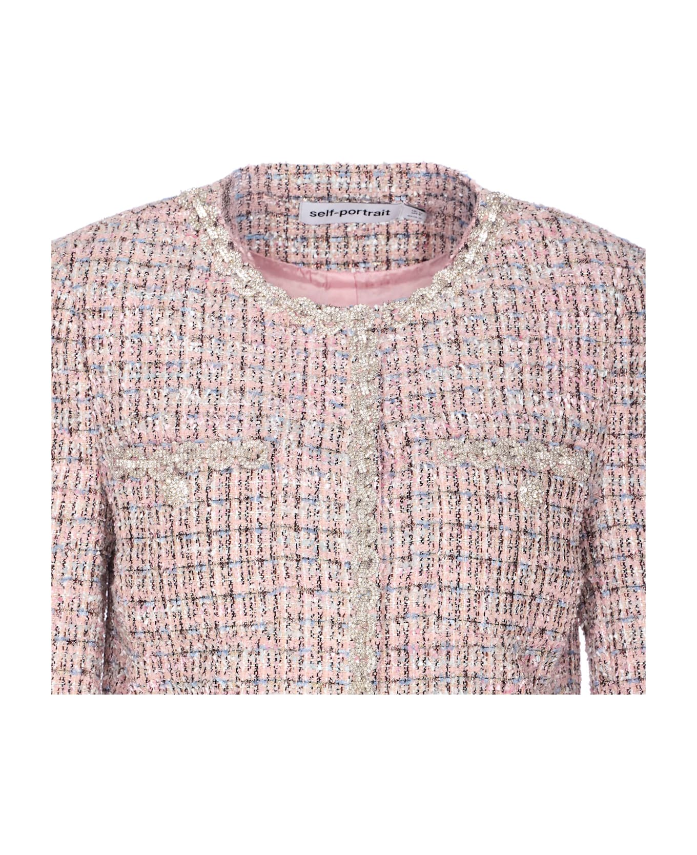 self-portrait Boucle' Jacket - Pink