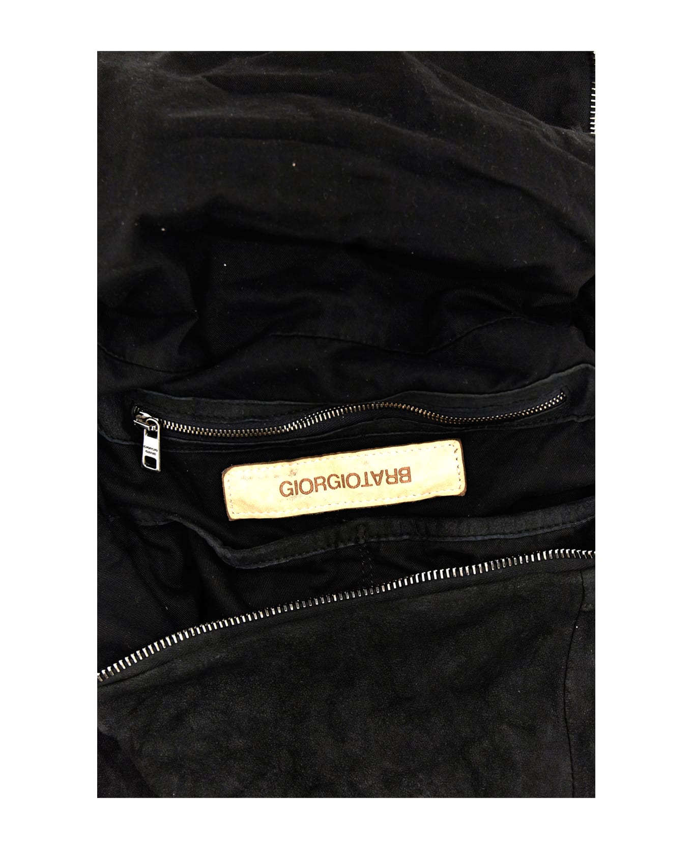 Giorgio Brato Leather Suede Backpack - Black  